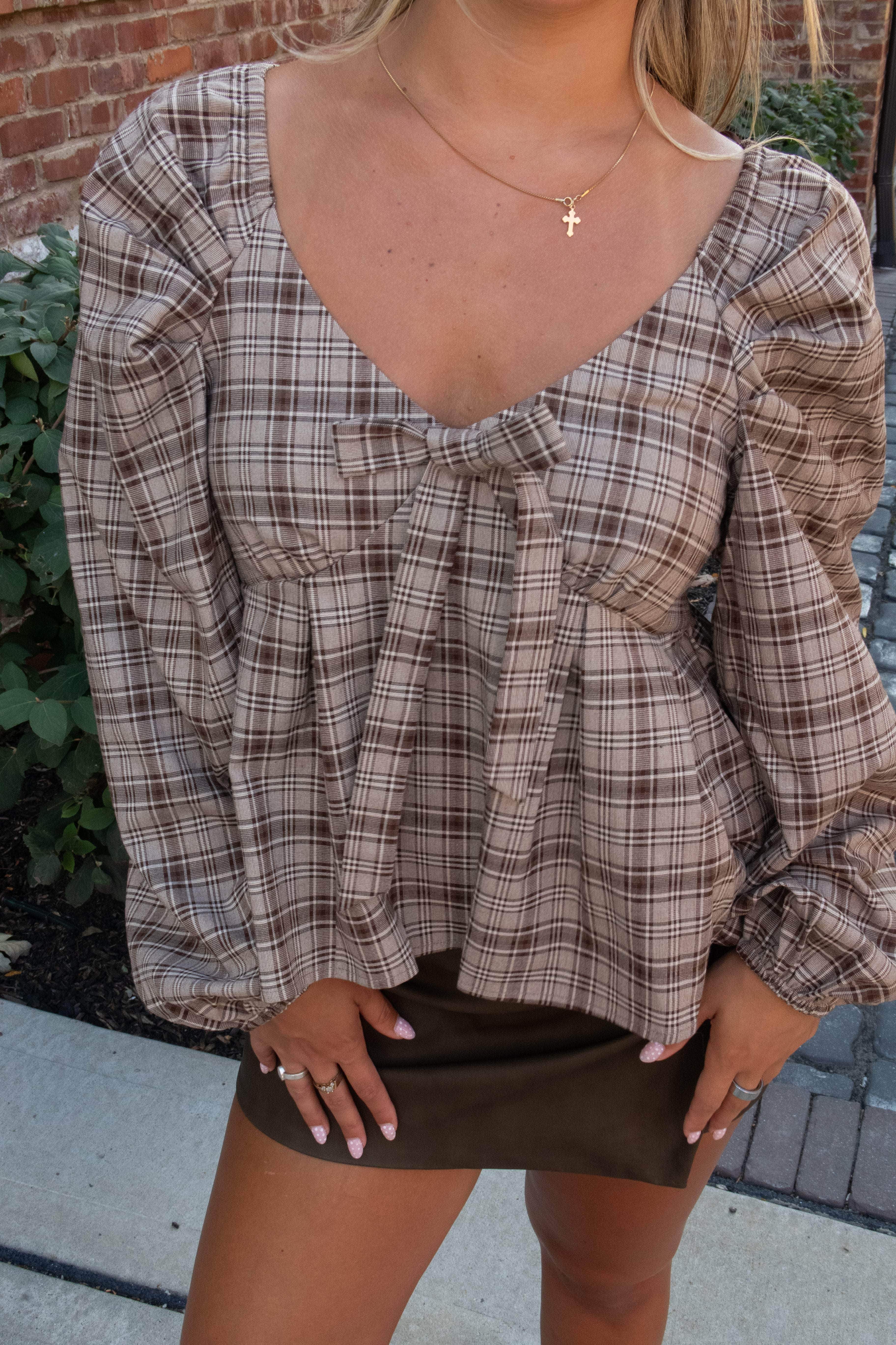 Falling For Plaid Top