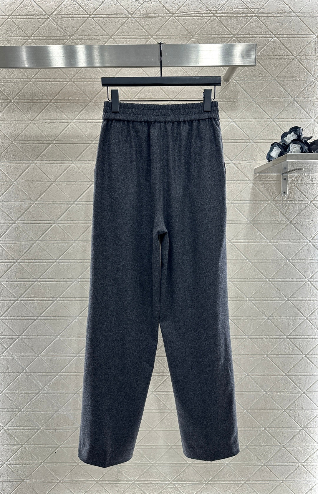 Wool Straight Leg Trousers