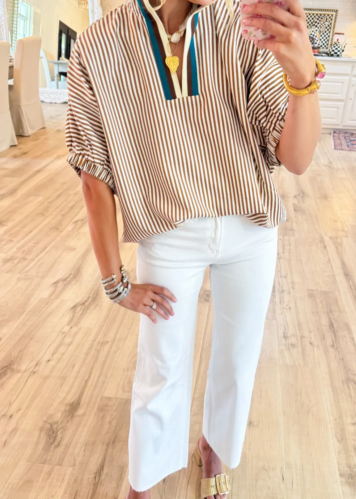 White High Rise Cropped Wide Leg Jeans