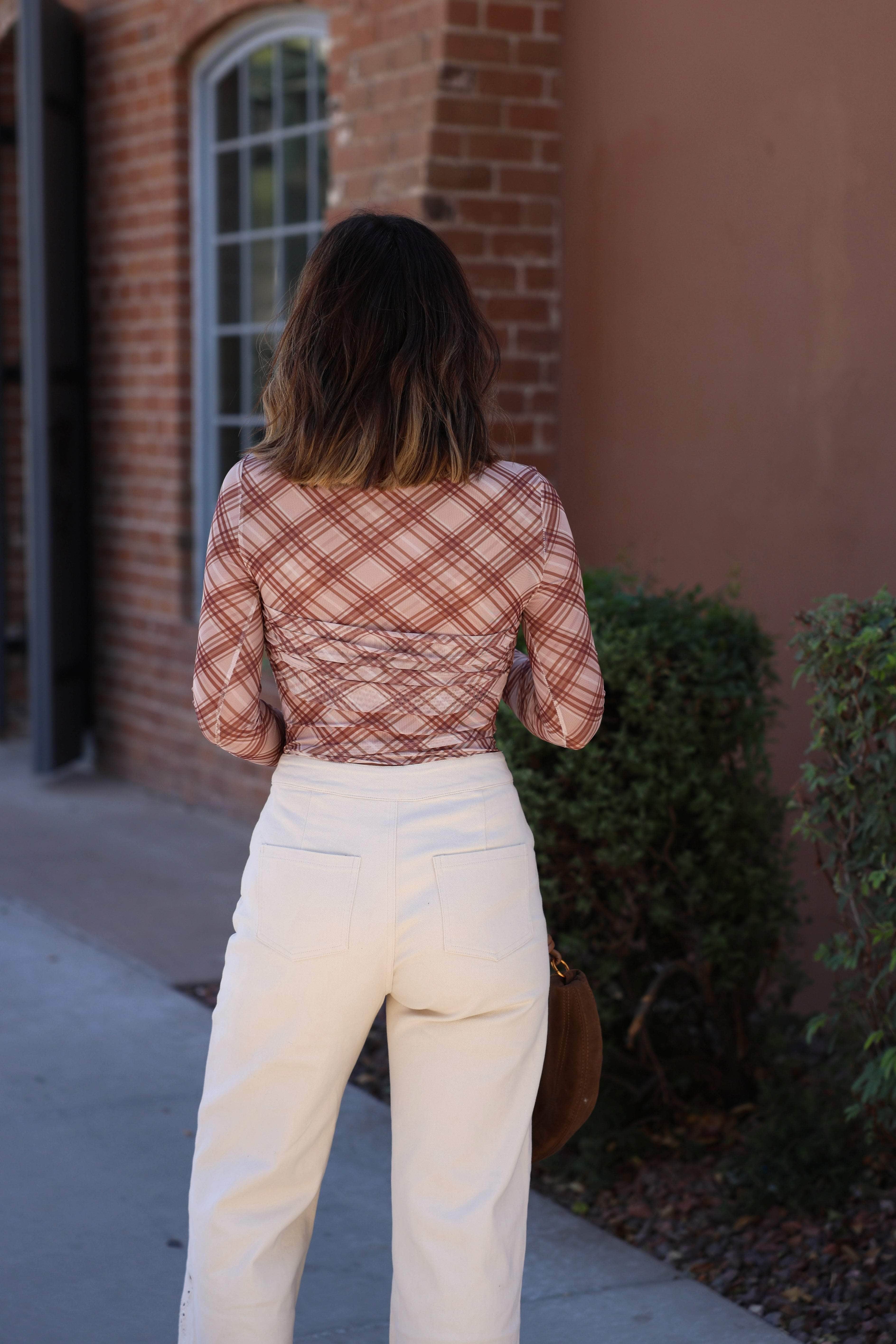 Plaid Intentions Mesh Top