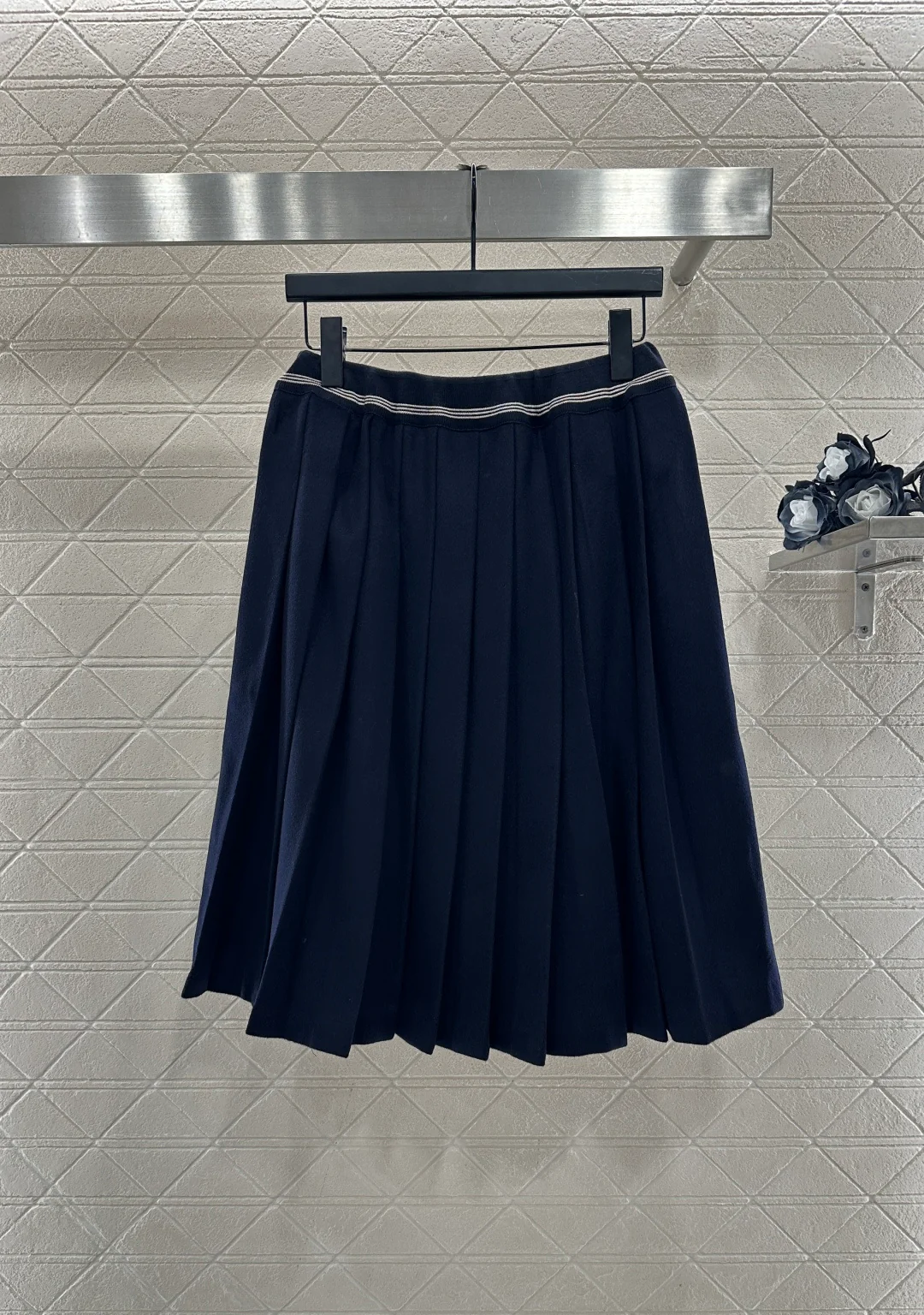 Mid-length Wool Pleated Skirt
