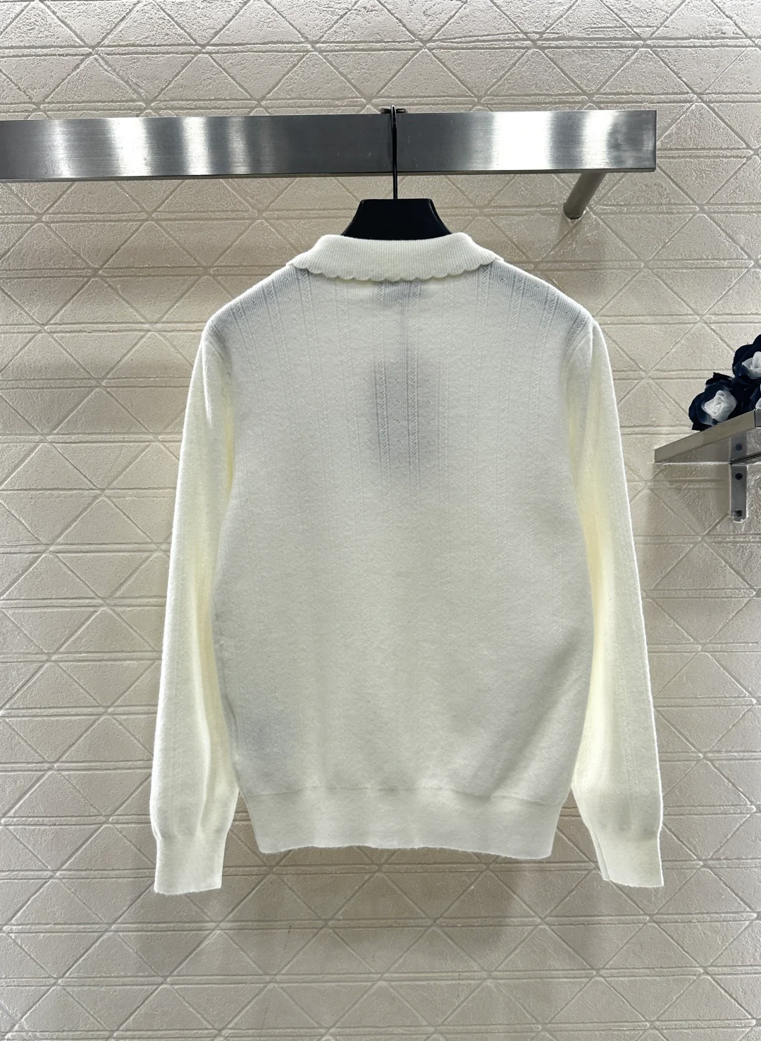 Lace-trimmed Button-down Cardigan