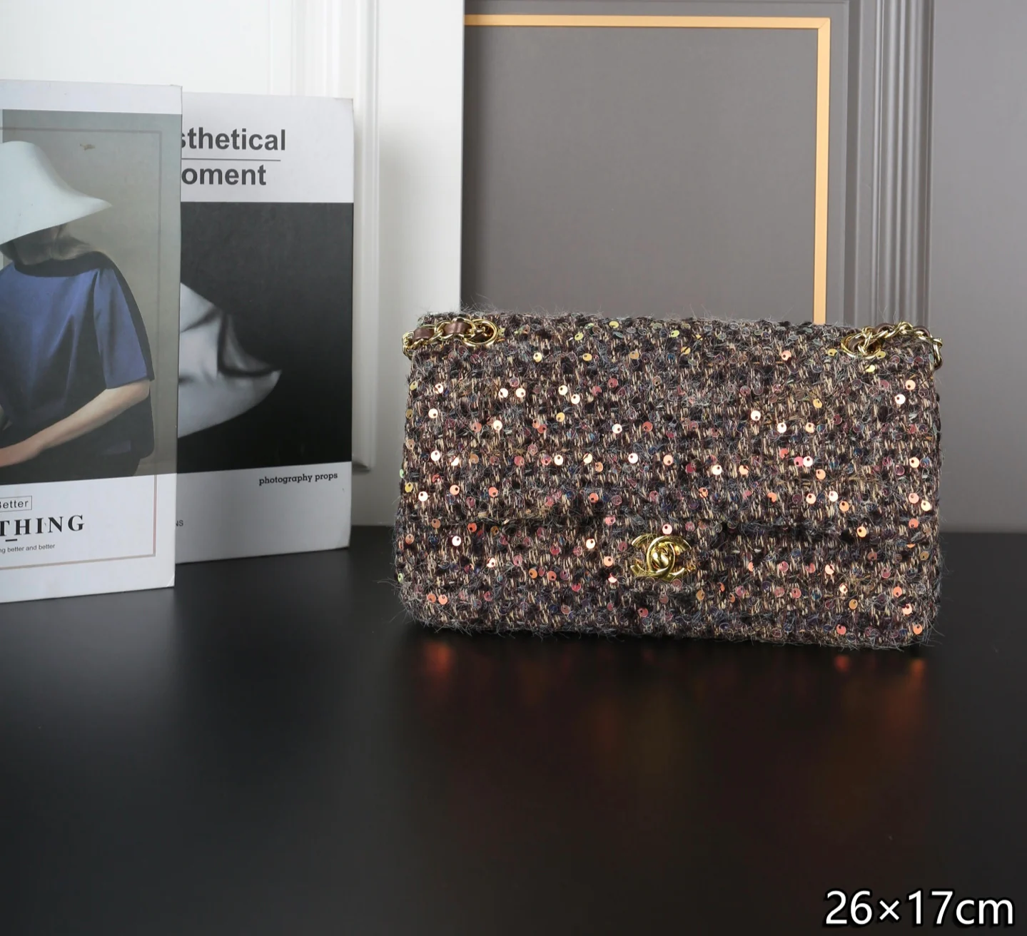 25 new tweed sequin chain bag