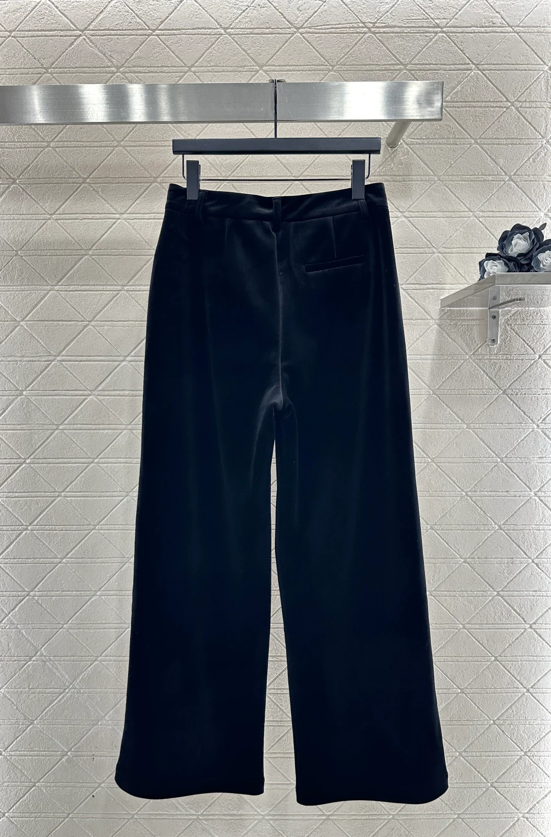 Velvet Wide-Leg Trousers