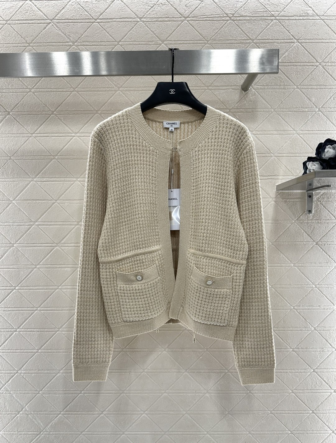 Jacquard knit cardigan