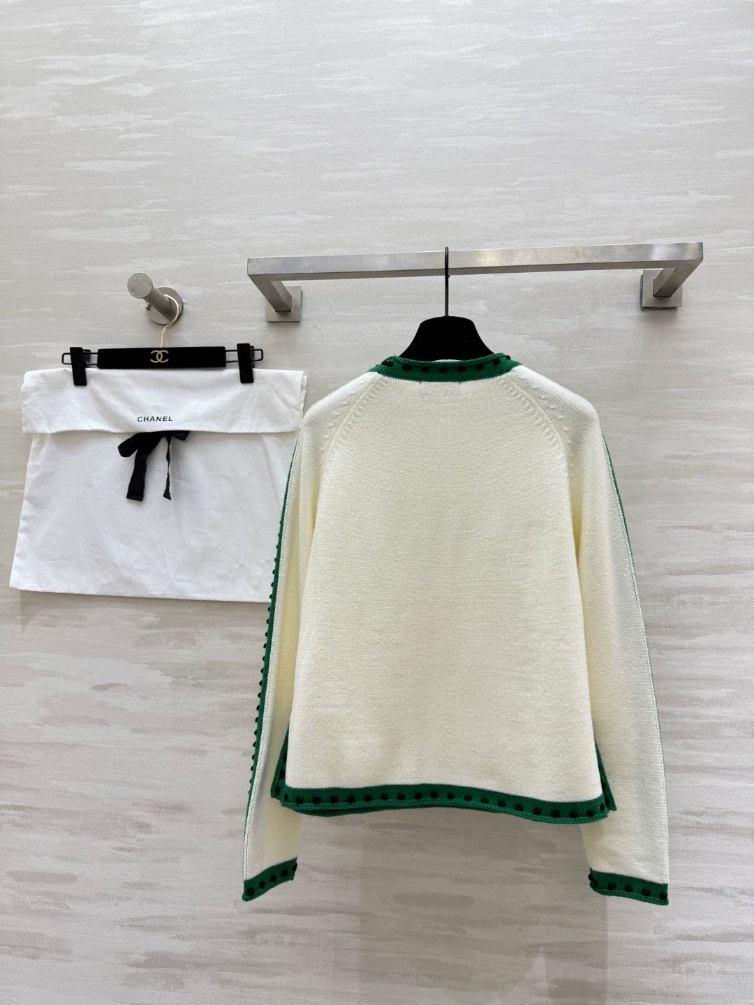 Green cashmere patchwork sweater