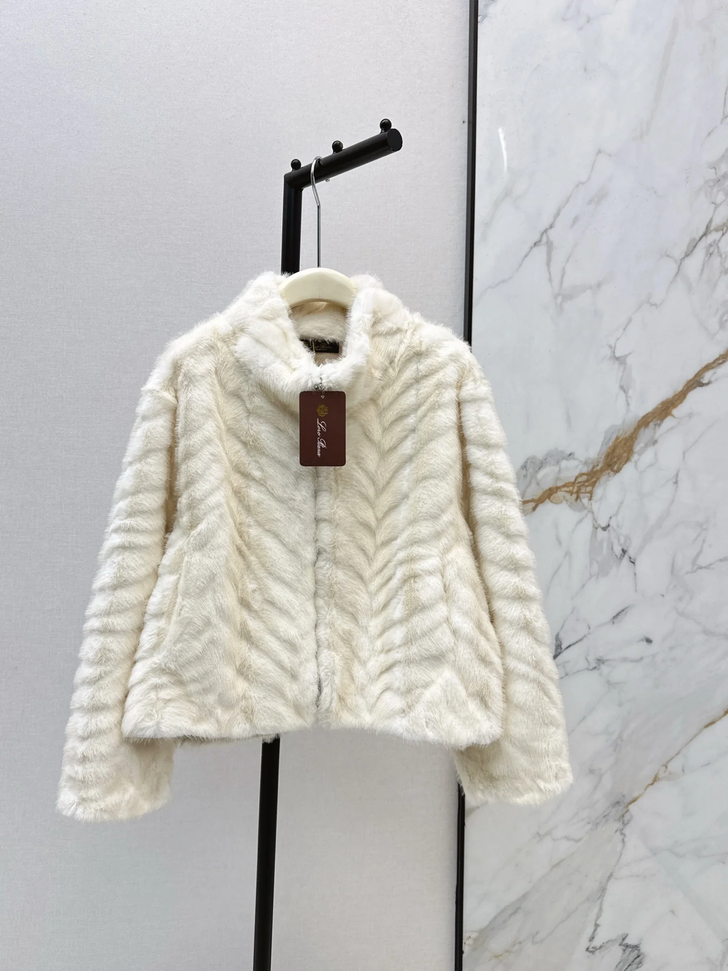 Eco-friendly Mink Cashmere Stand Collar Coat