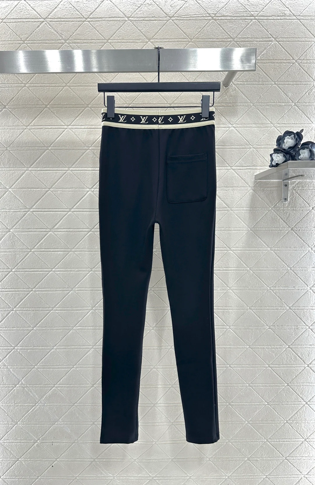 Fleece-lined Letter Webbing Leggings