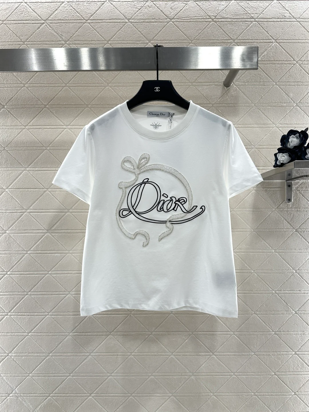 Beaded Logo Ribbon T-Shirt