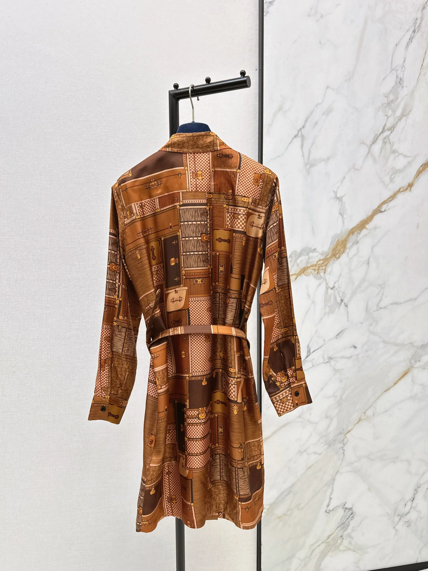 Printed Silk Shirt Dress