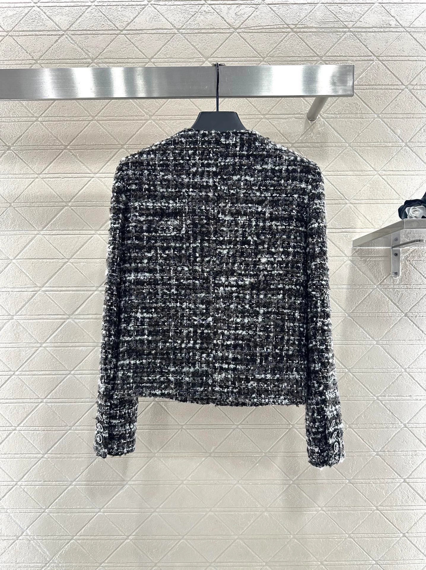 Woolen sequined camellia jacket