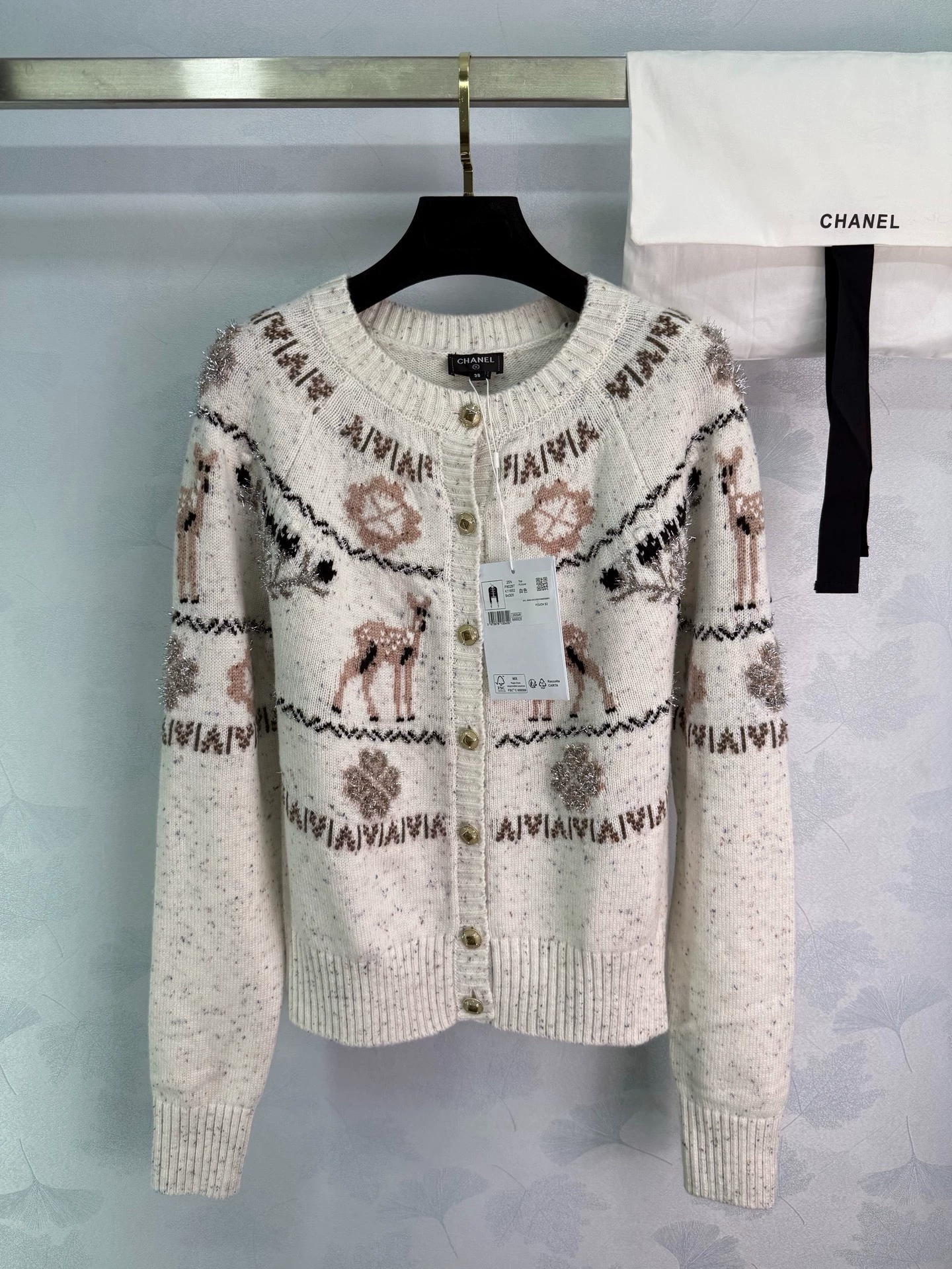 Deer knitted cardigan