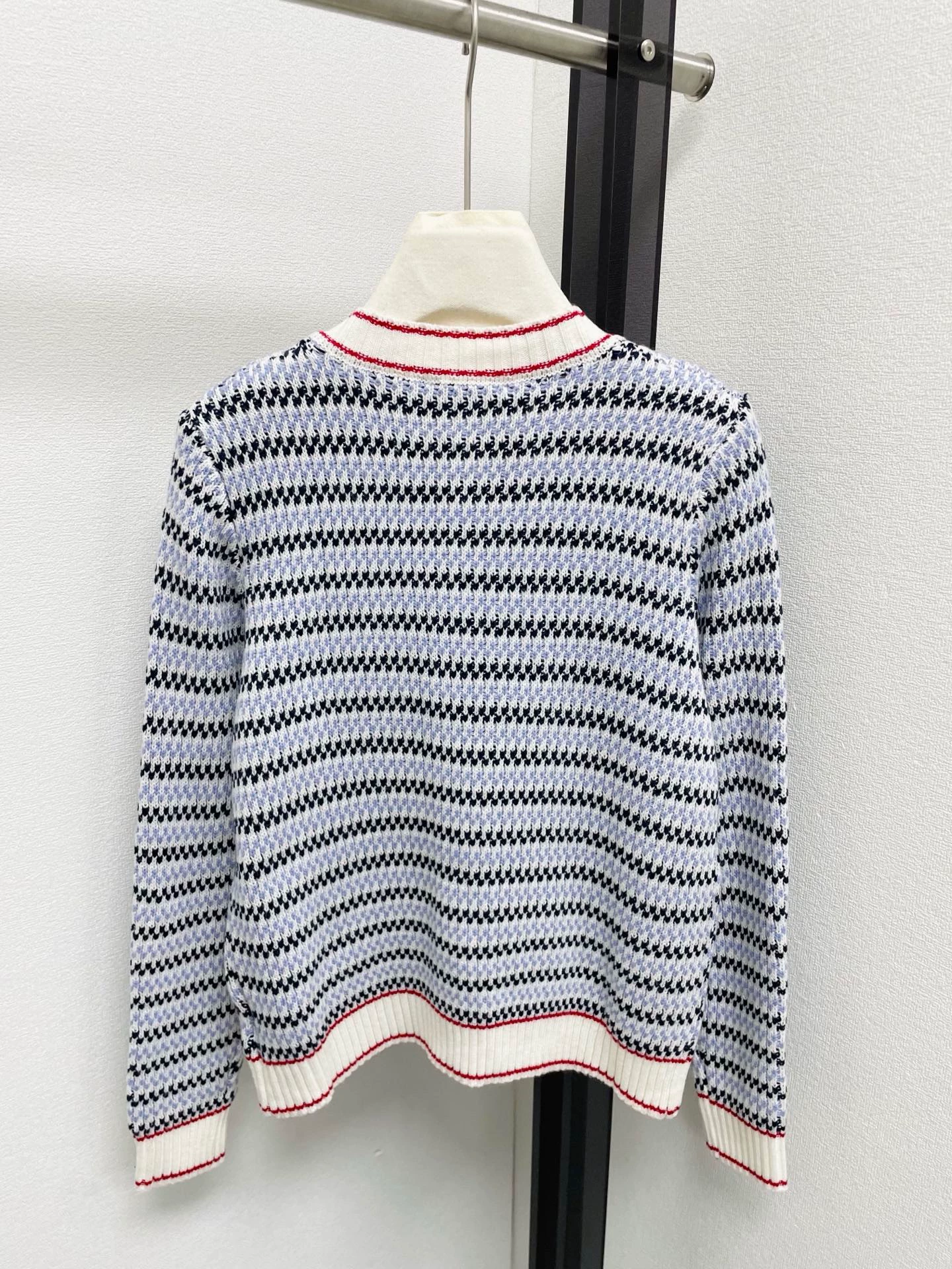 striped knit cardigan