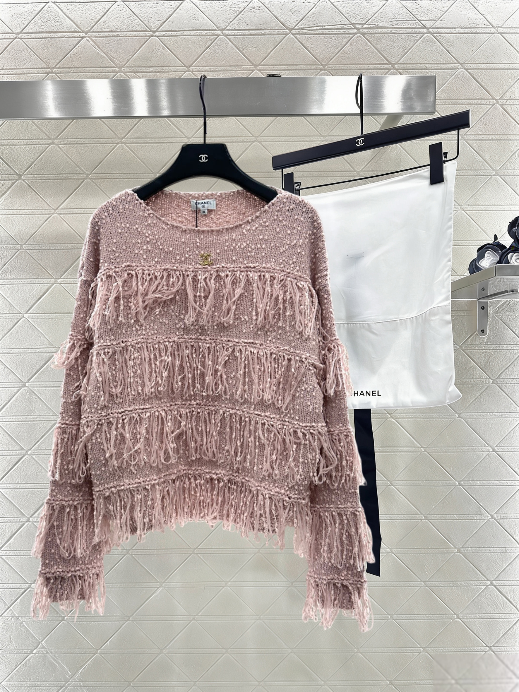 Tassel Layered Pullover Knit Sweater