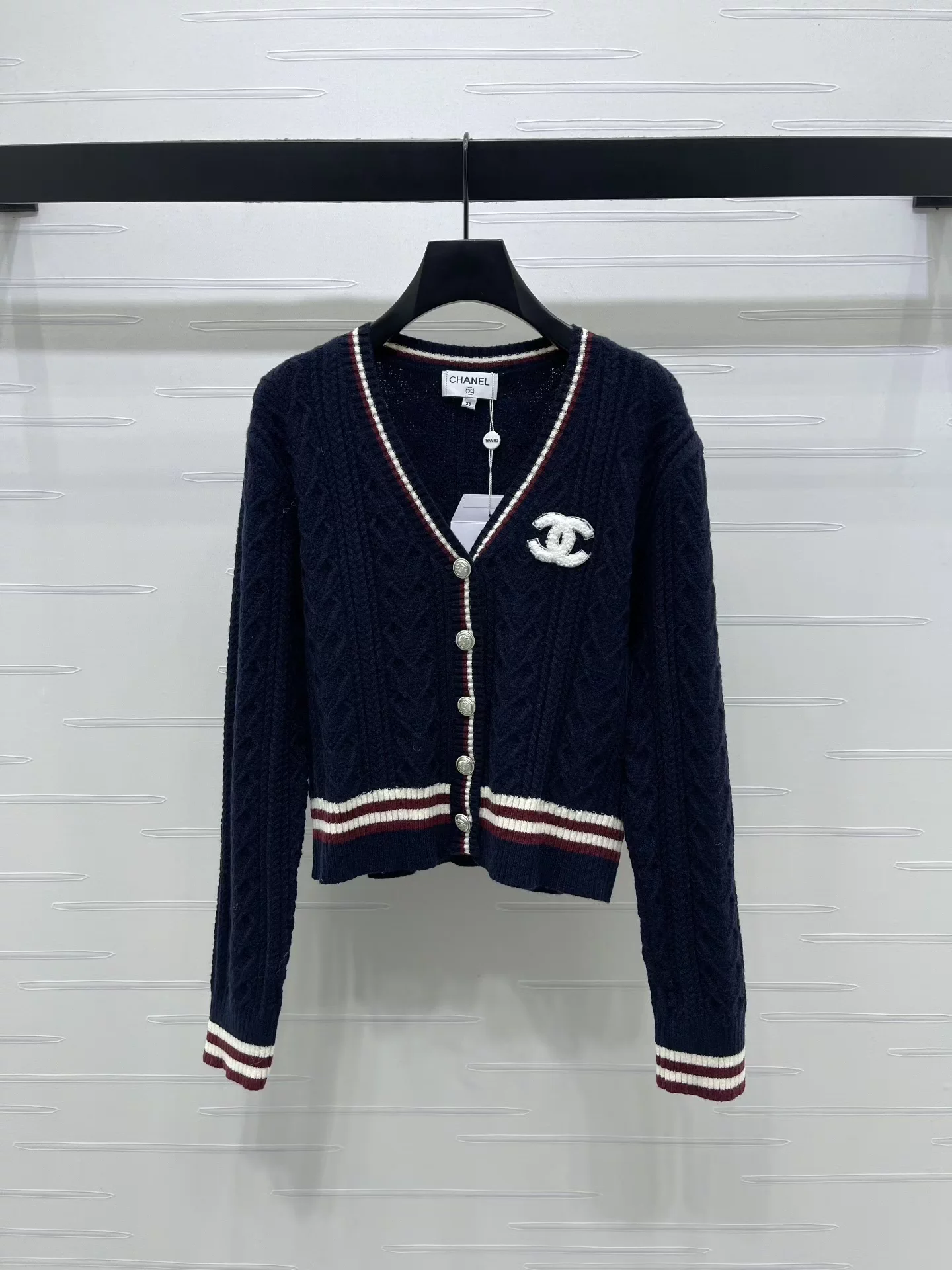 Cable Knit V-Neck Cardigan