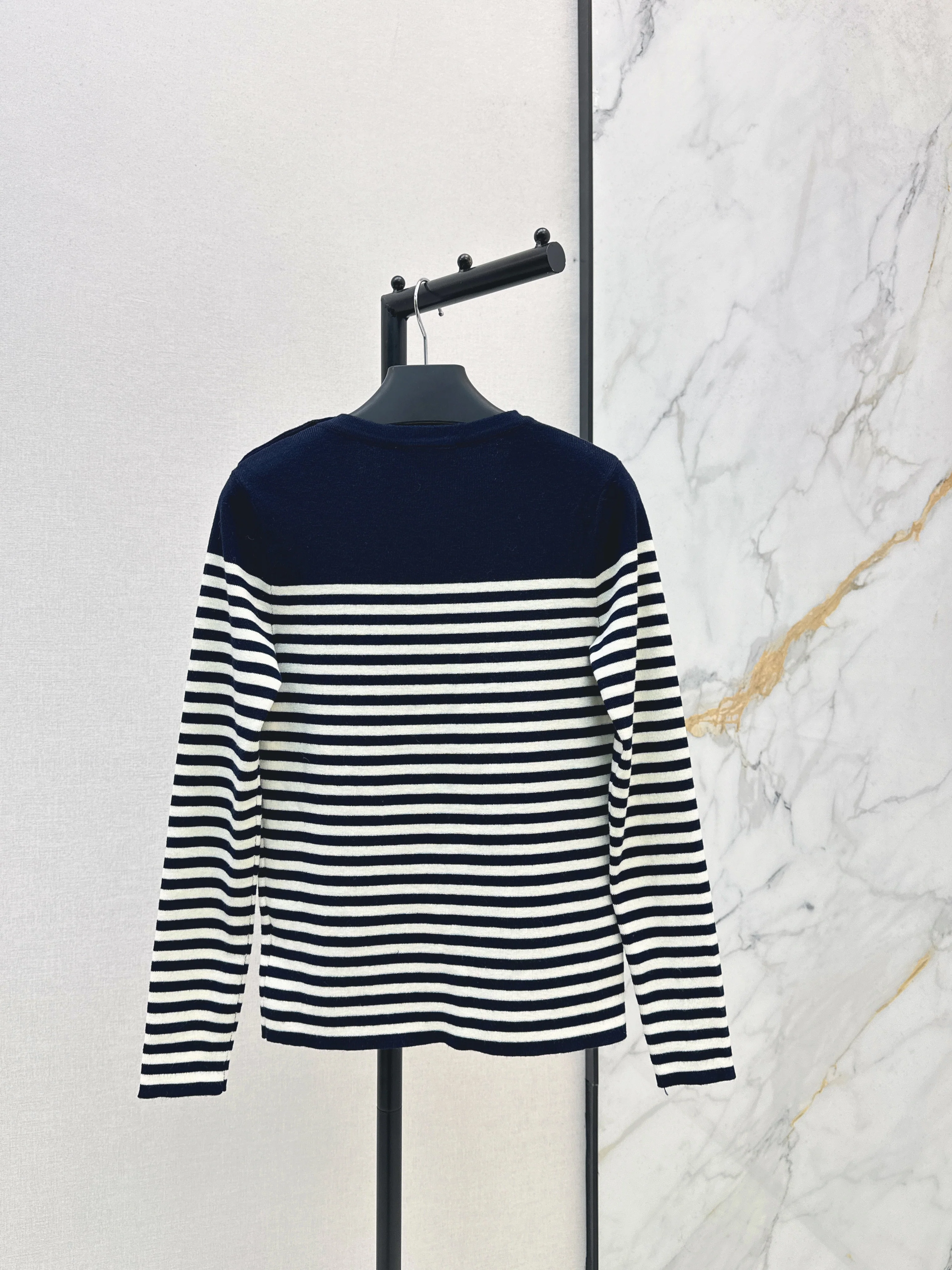 Navy Blue Striped Shirt