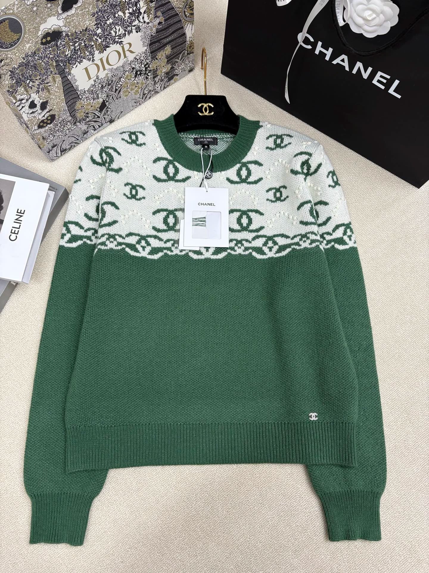 Knitted Jacquard Cashmere Sweater