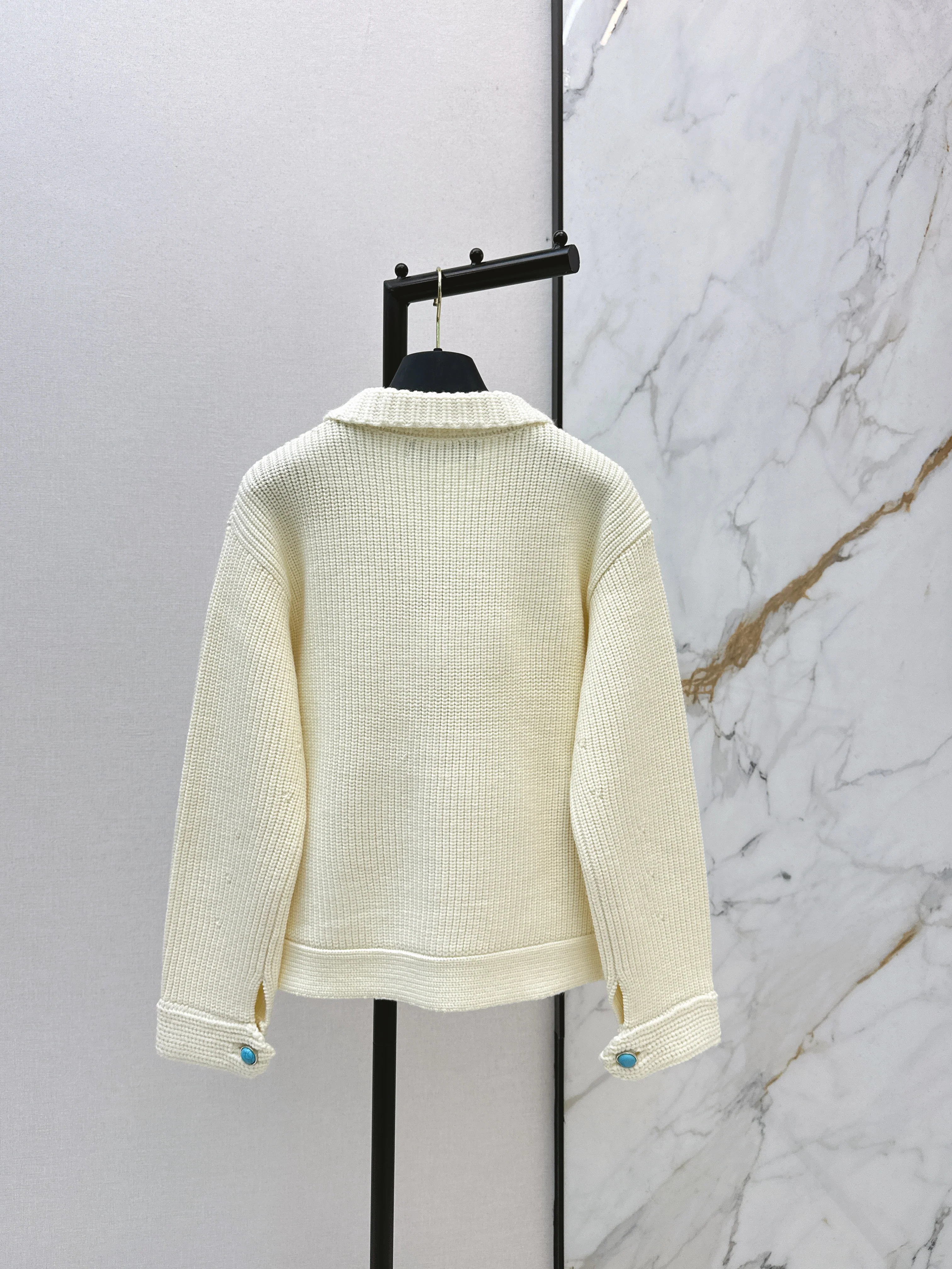 Colorful button-trimmed cardigan