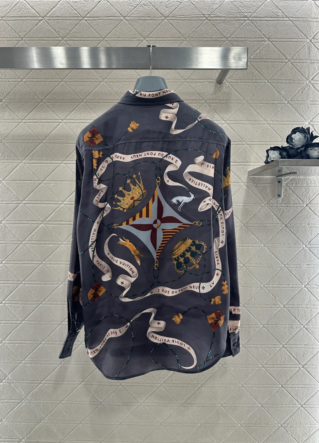 Printed Collared Silk Shirt