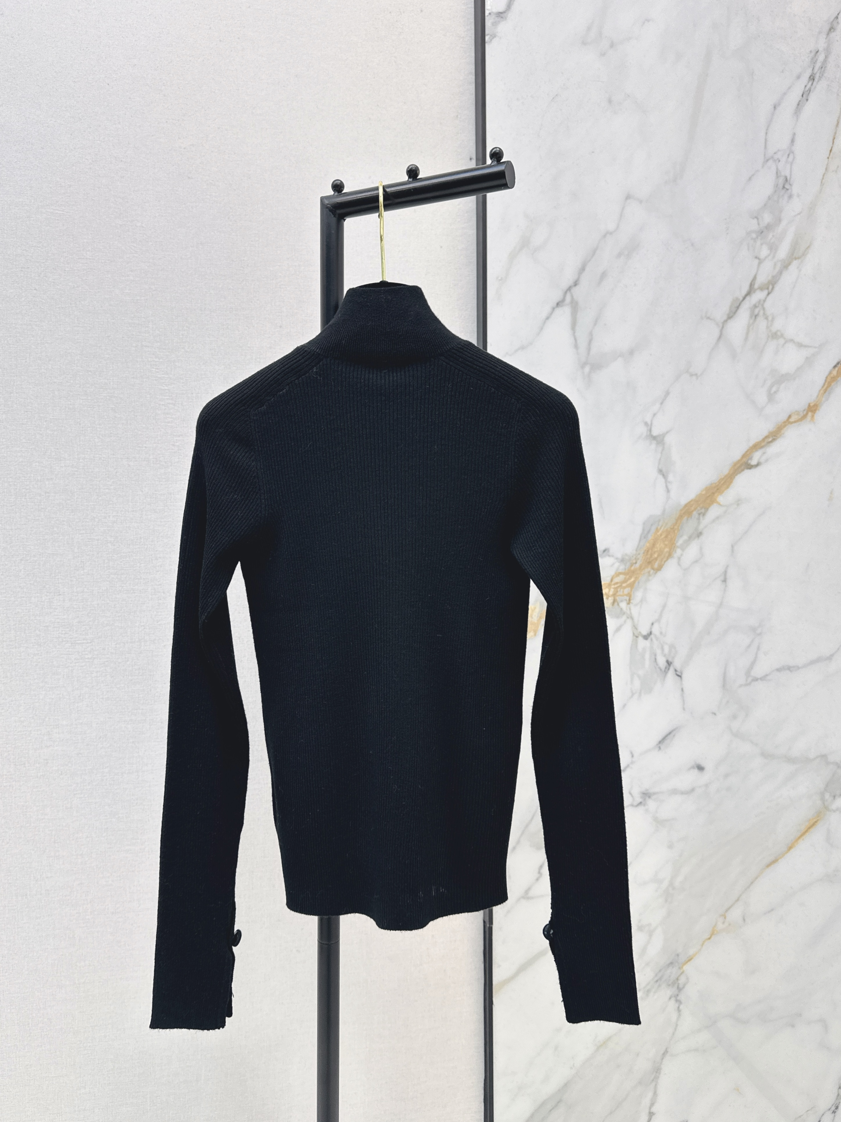 High-neck knit base layer top