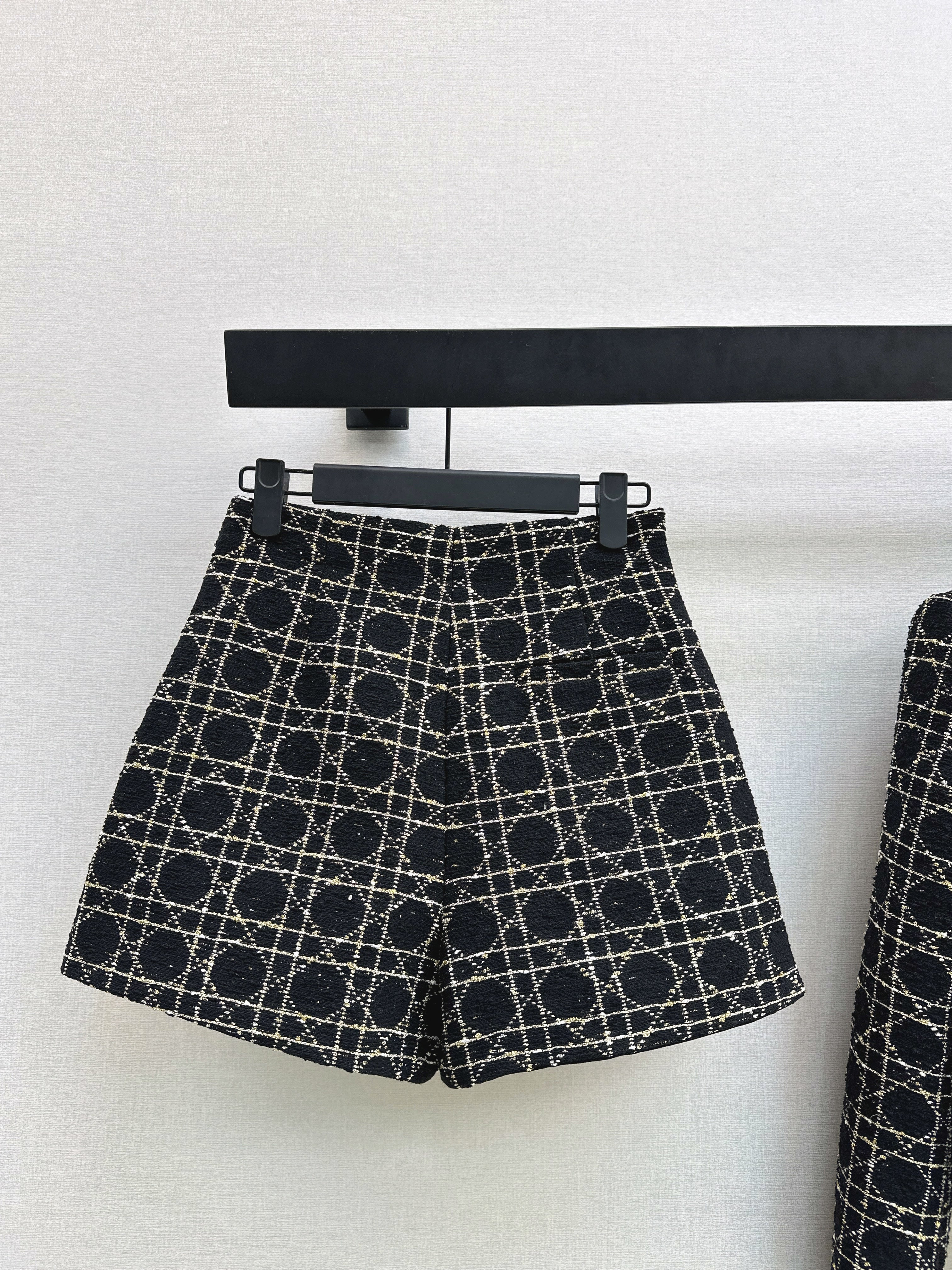 Canvas-patterned shorts skirt