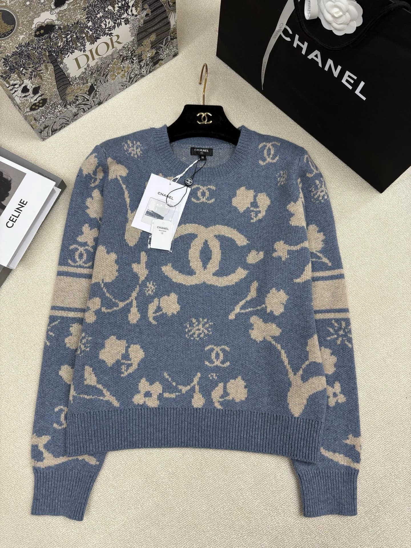 Jacquard Crew Neck Sweater