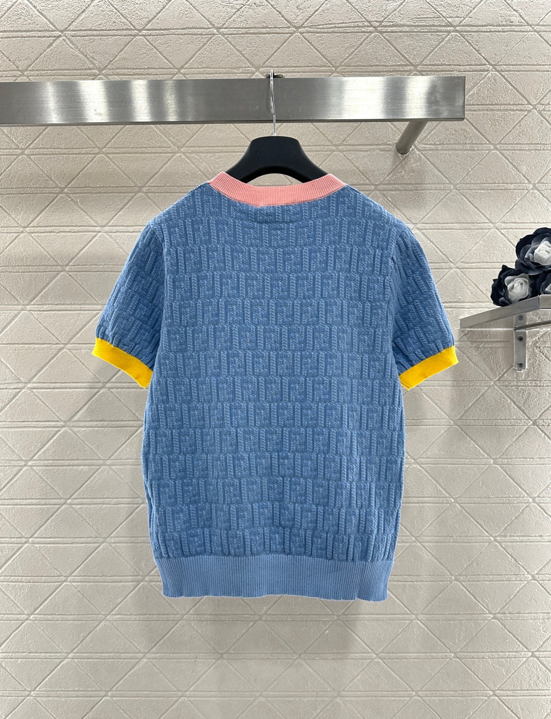 Jacquard Knit Short-Sleeve T-Shirt