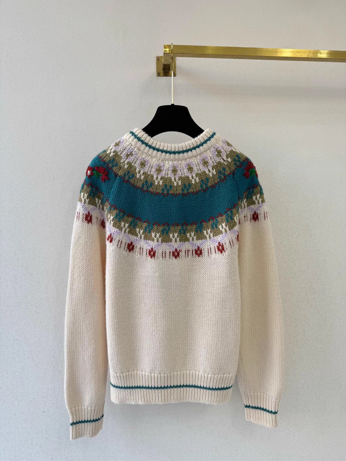 Fair Isle Jacquard Knit Cardigan