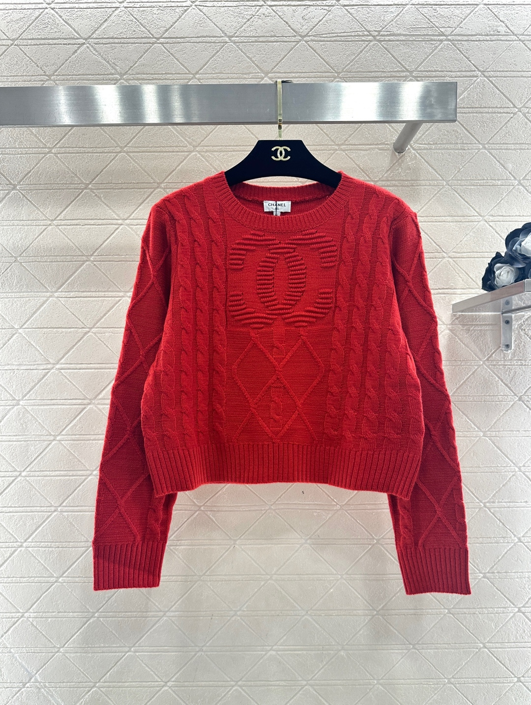 Crew Neck Cable Knit Sweater