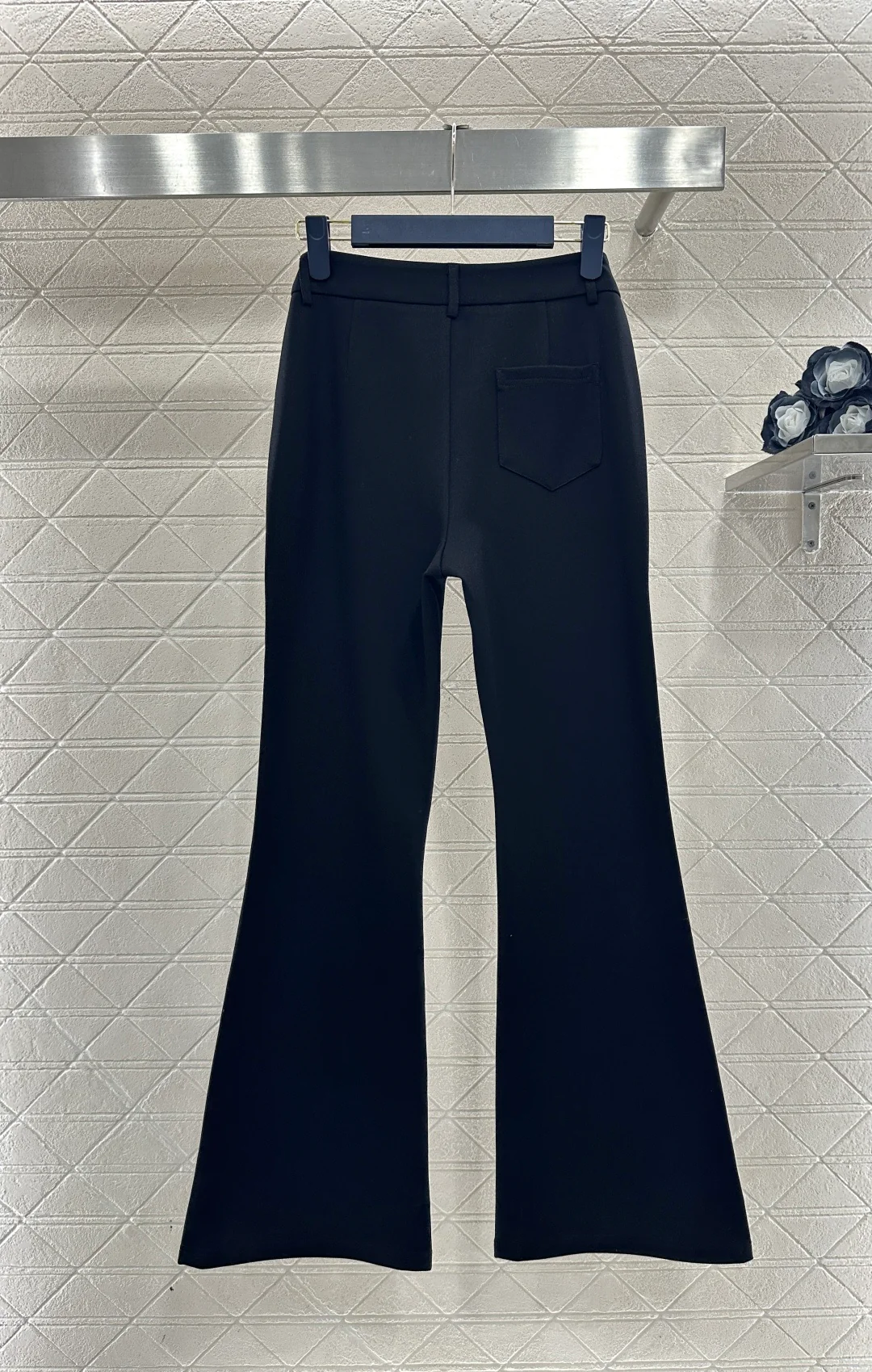 High-Waisted Slim-Fit Flared Trousers