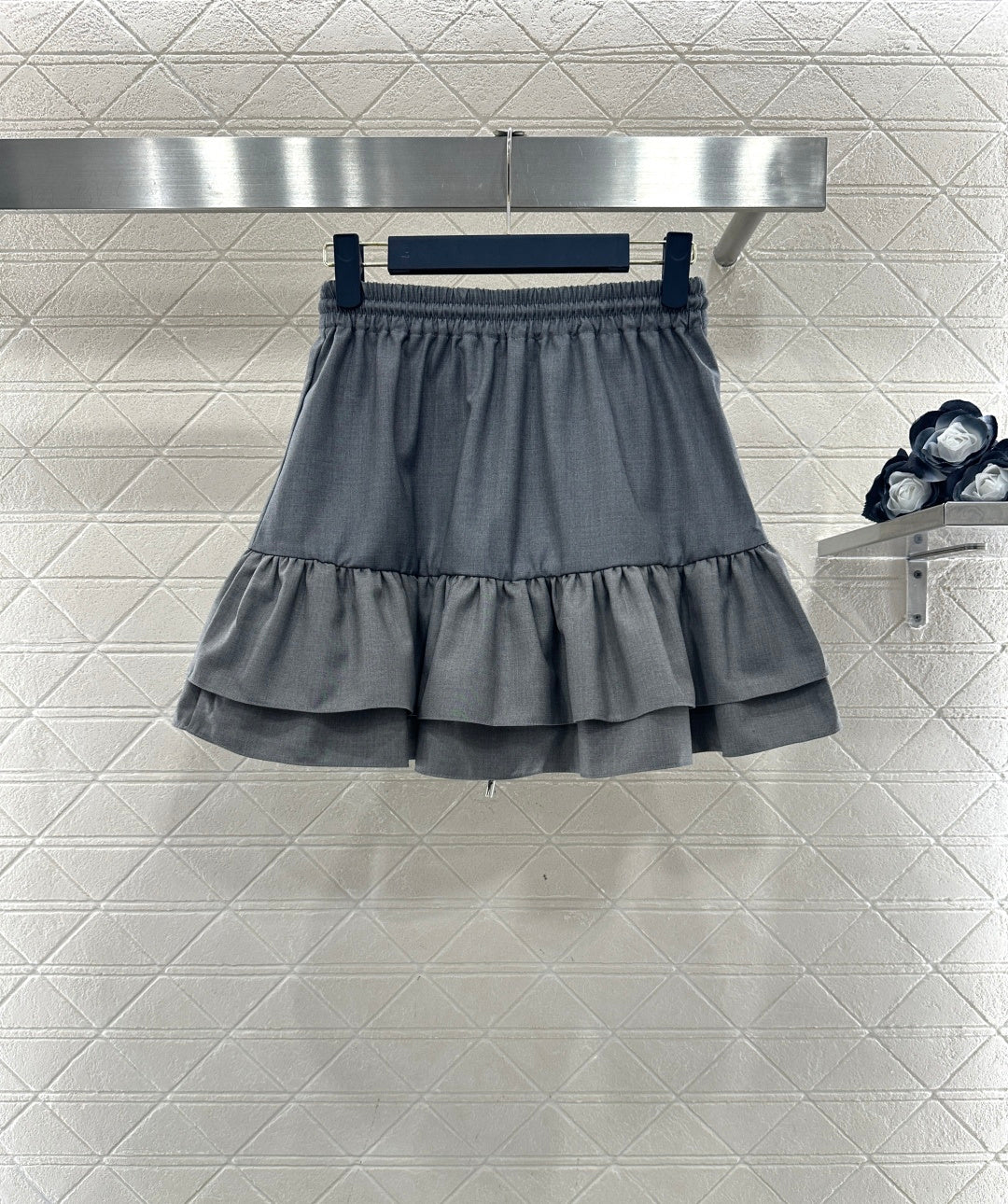 Hooded Color-Blocked Zipper Mini Skirt