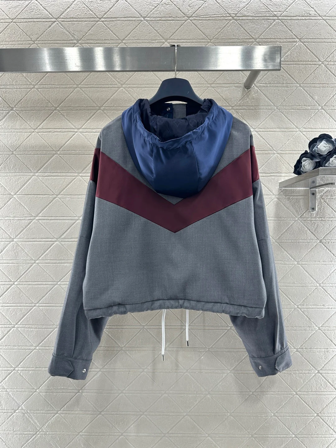 Hooded Color-Blocked Zip-Up Jacket