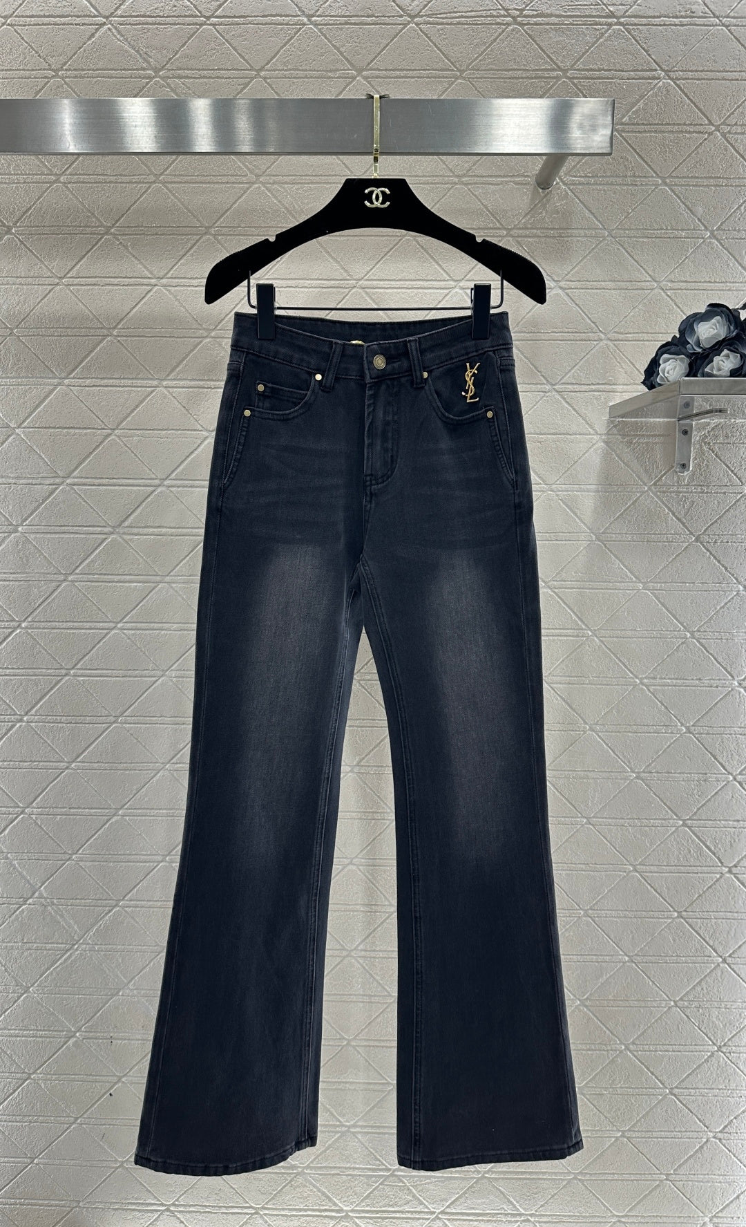High-Waisted Flared Jeans