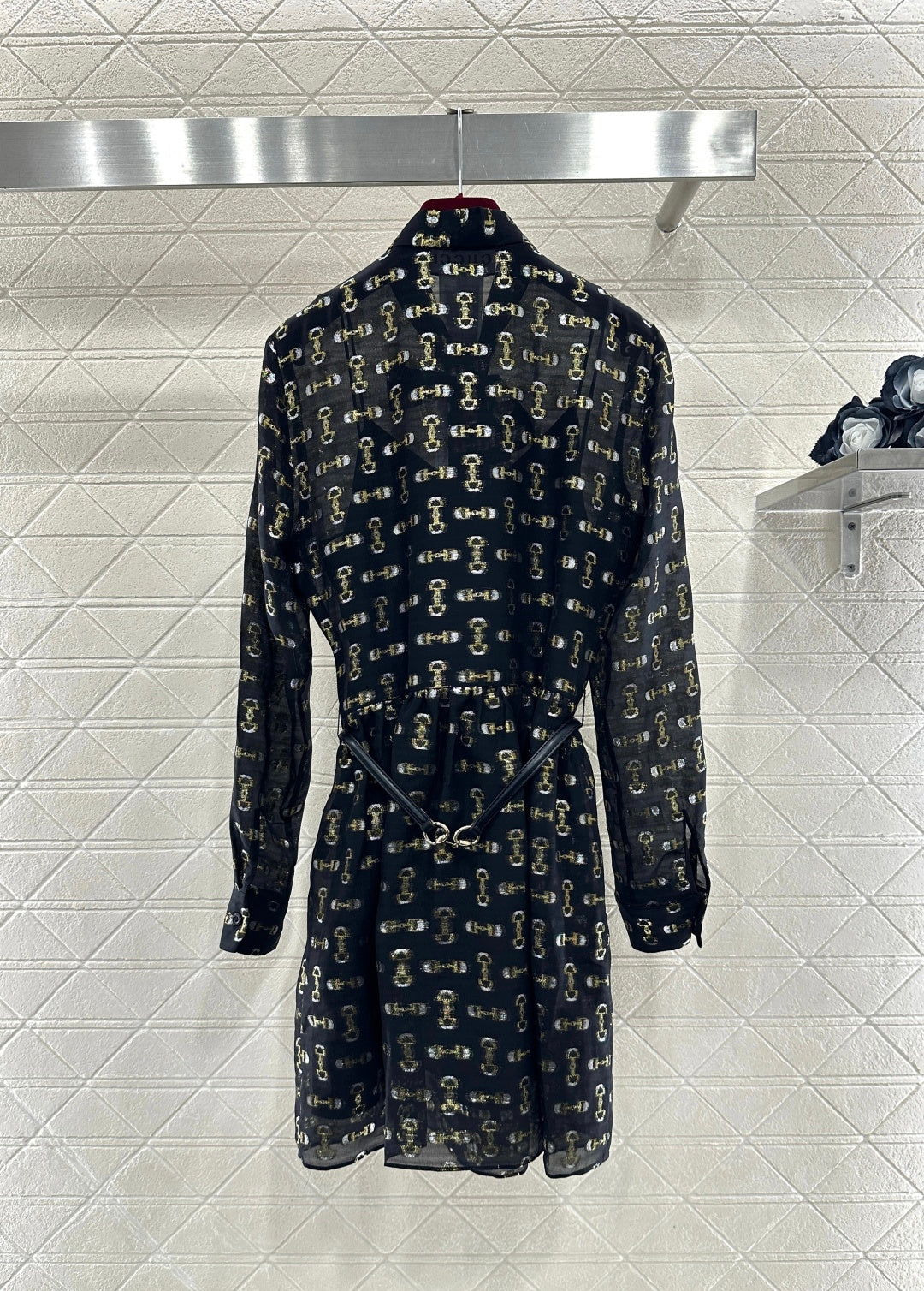 Active Print Silk Belt Dress