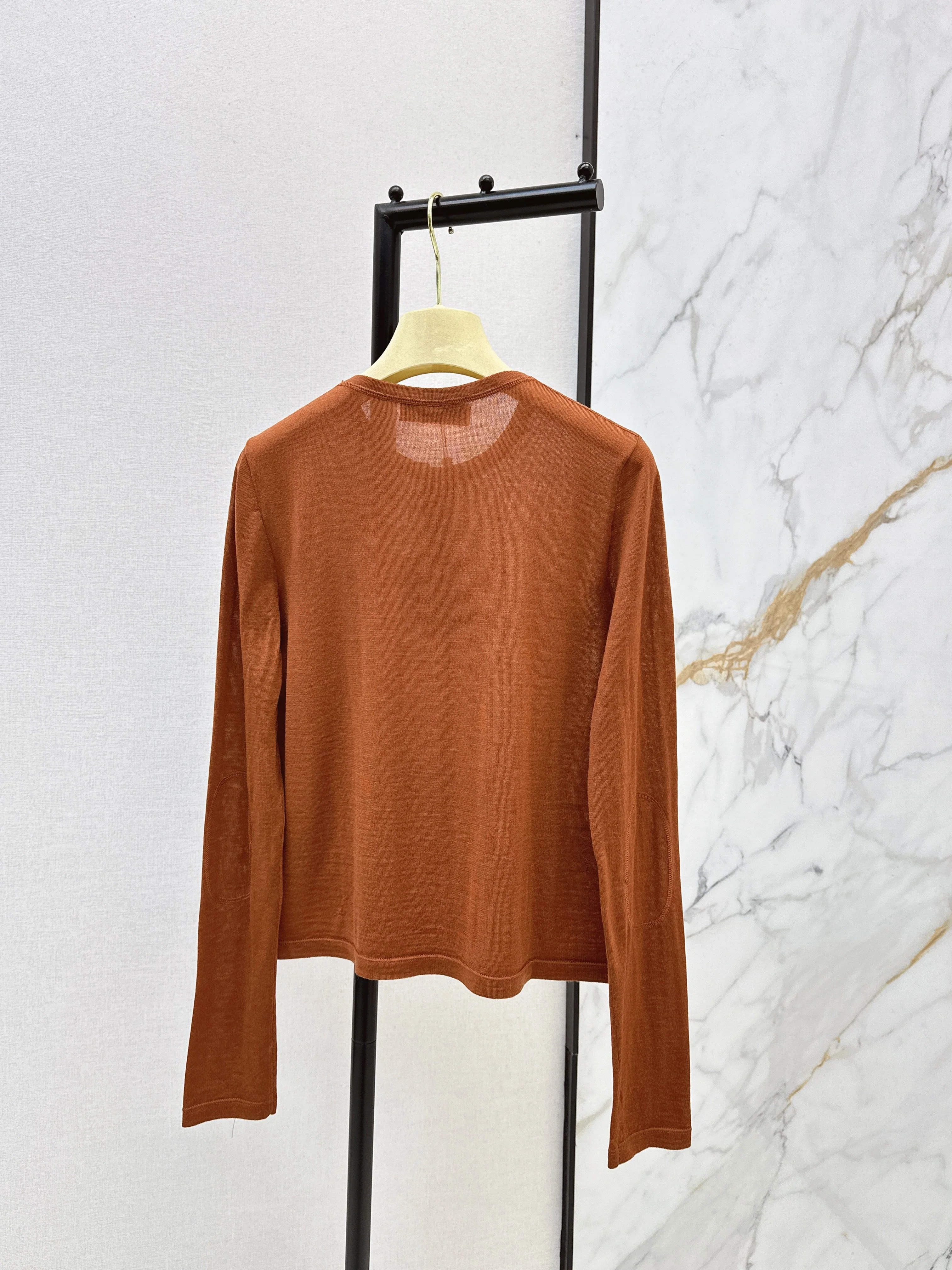 Half-open placket knit sweater