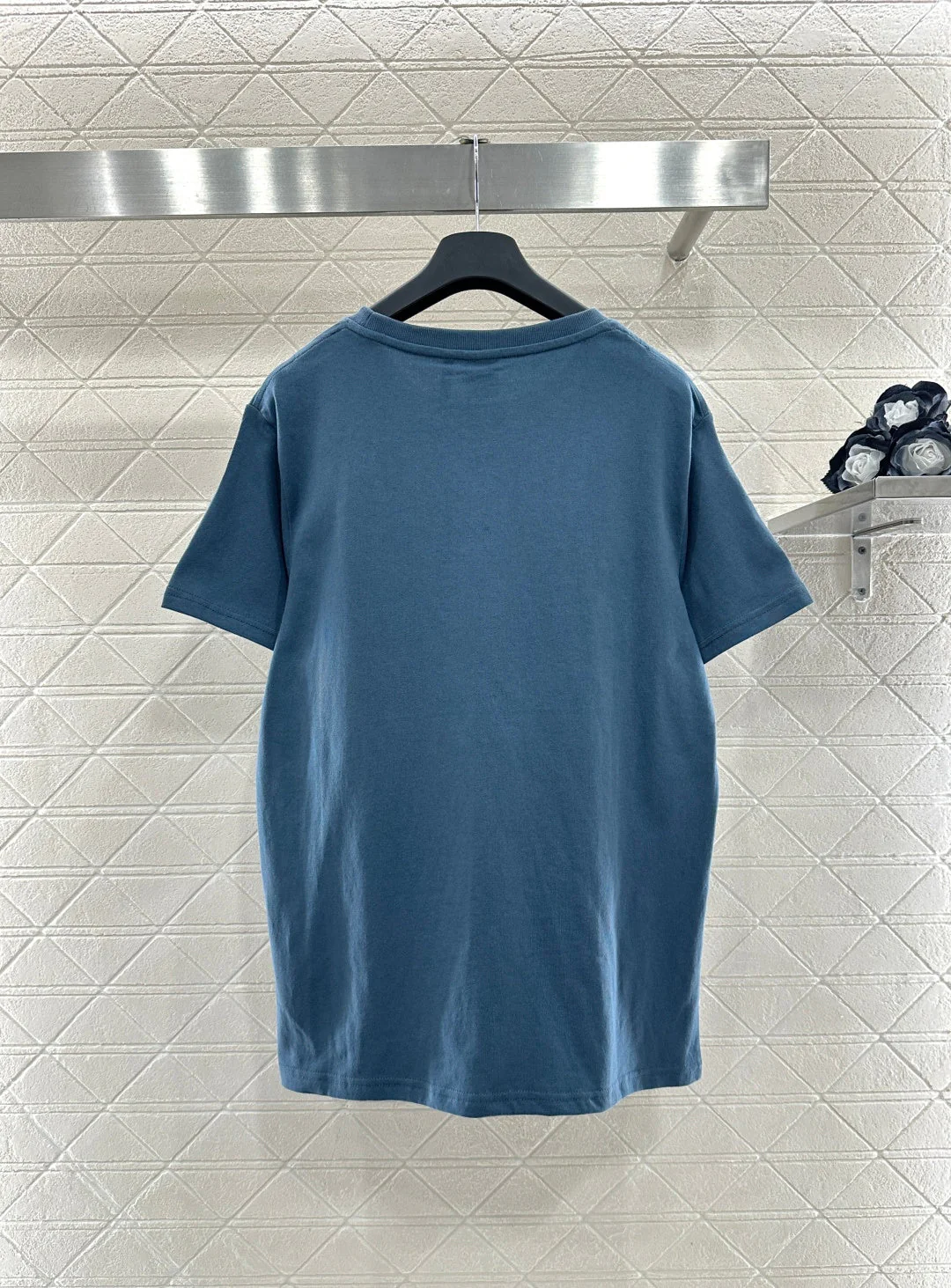 Embroidered Crew Neck Logo Short-Sleeve T-Shirt