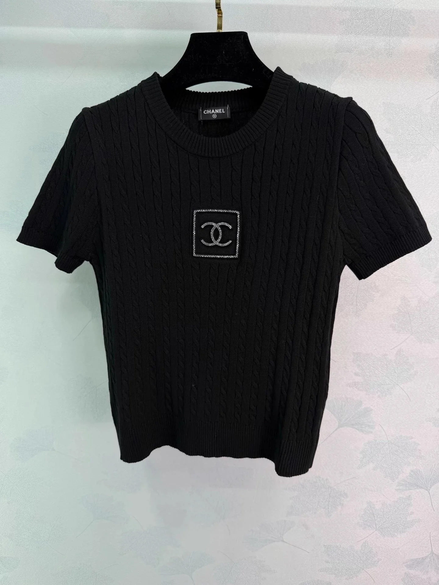 Cable Knit Short-Sleeve T-Shirt