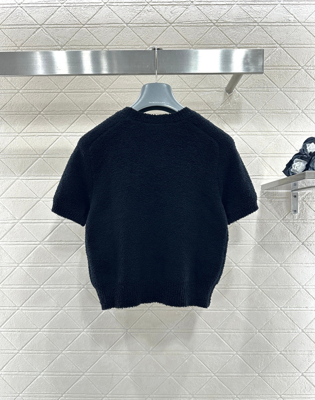 Crew Neck Solid Knit Short Sleeve