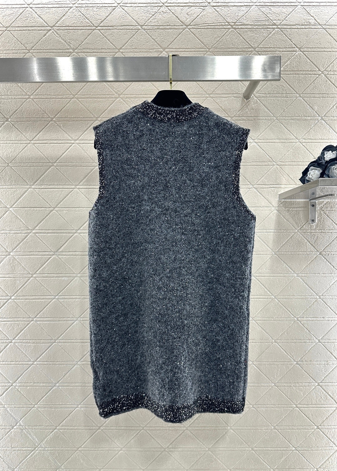 Beaded Sequin Knit Vest Dress