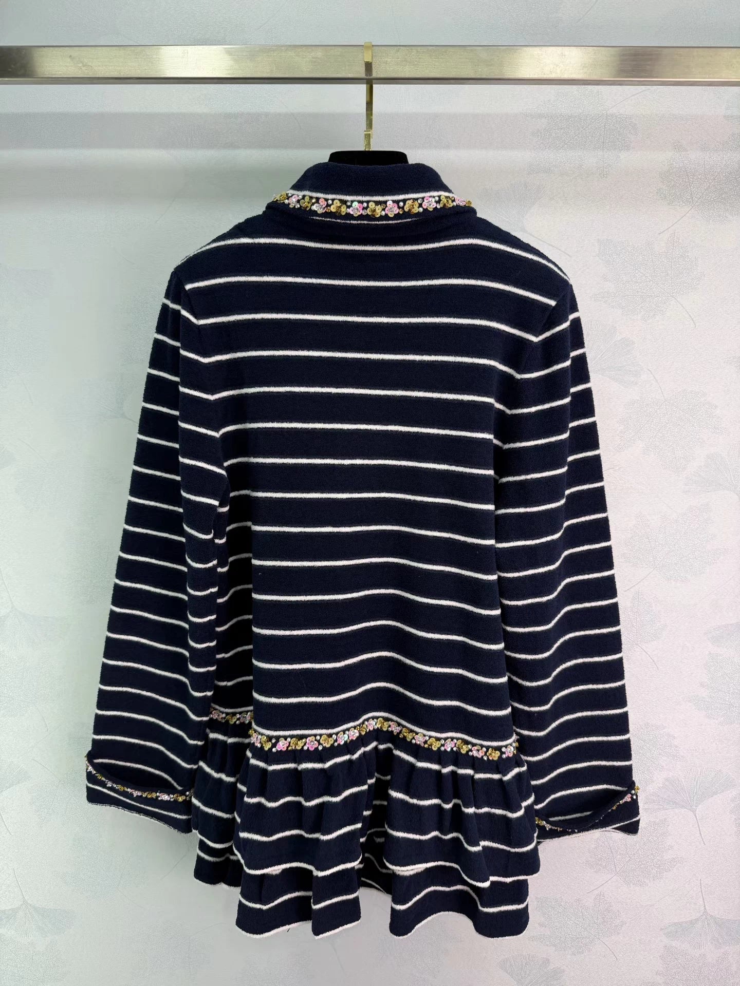 Navy-style striped coat