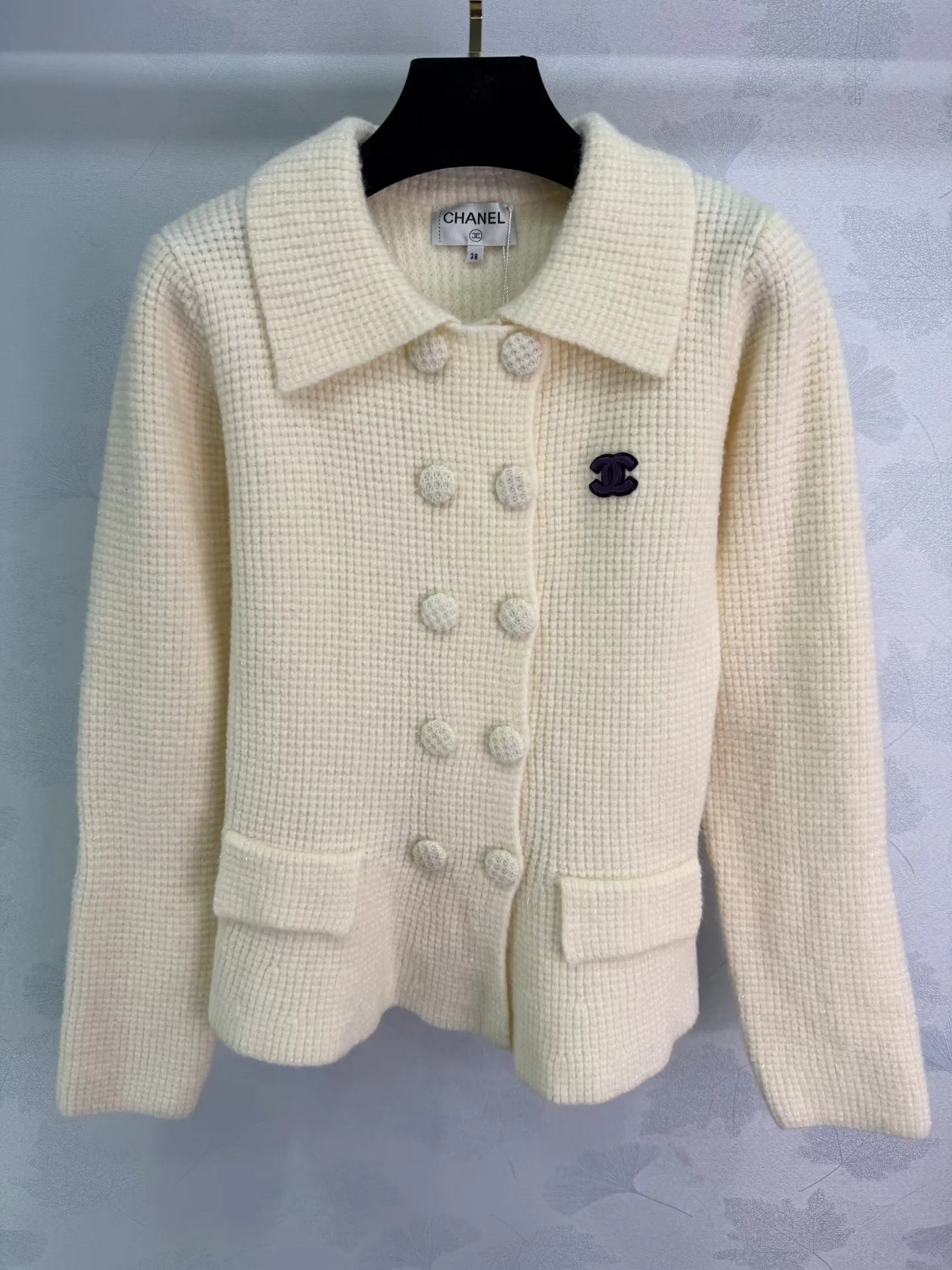 Double-breasted knit cardigan