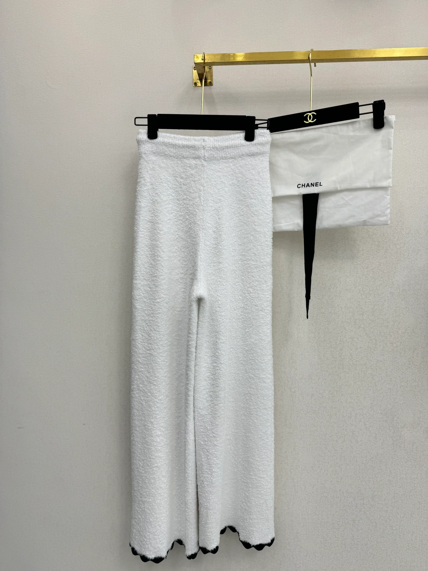 Terry knit wide-leg pants