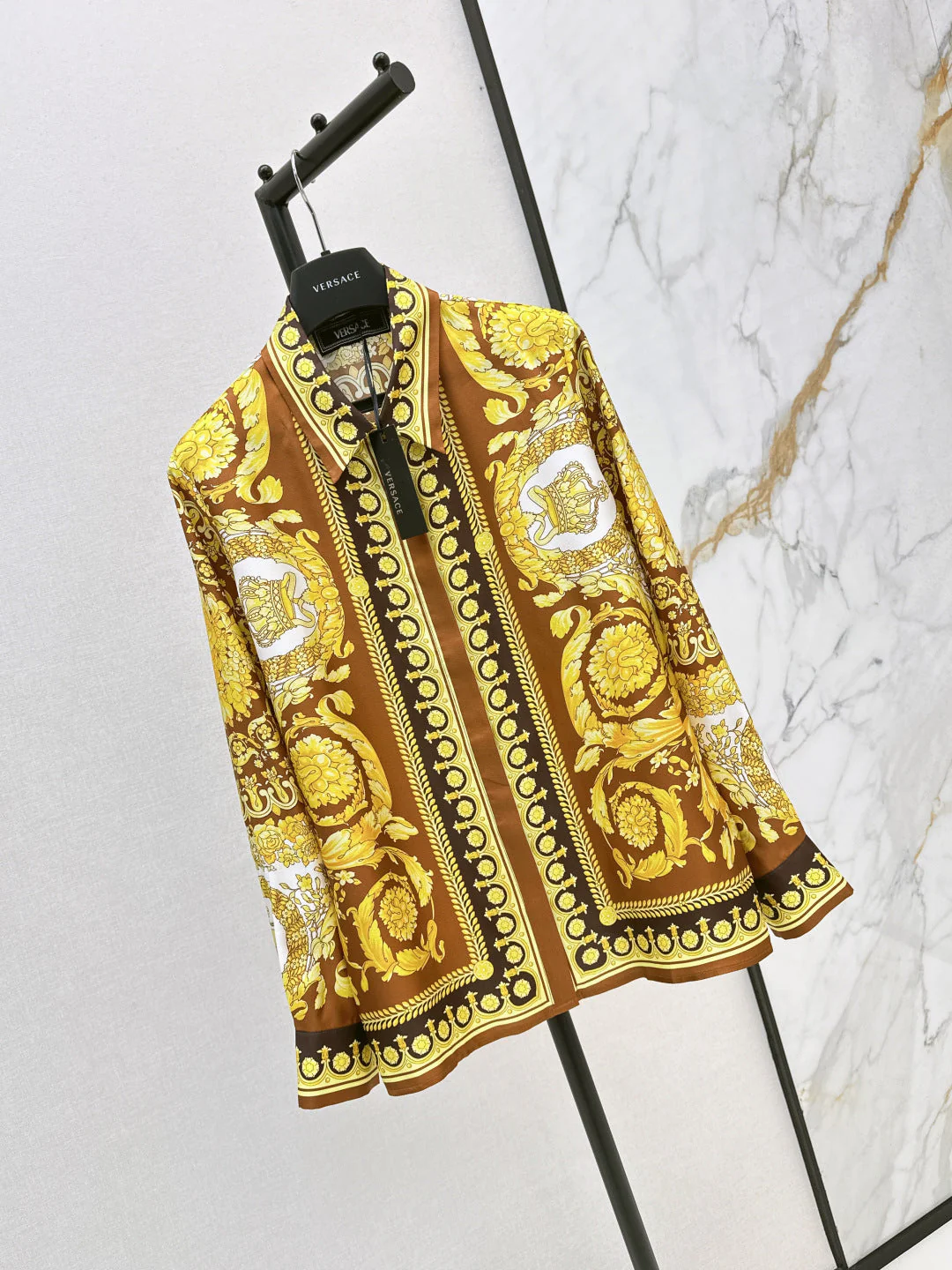 25FW New Baroque Print Silk Shirt