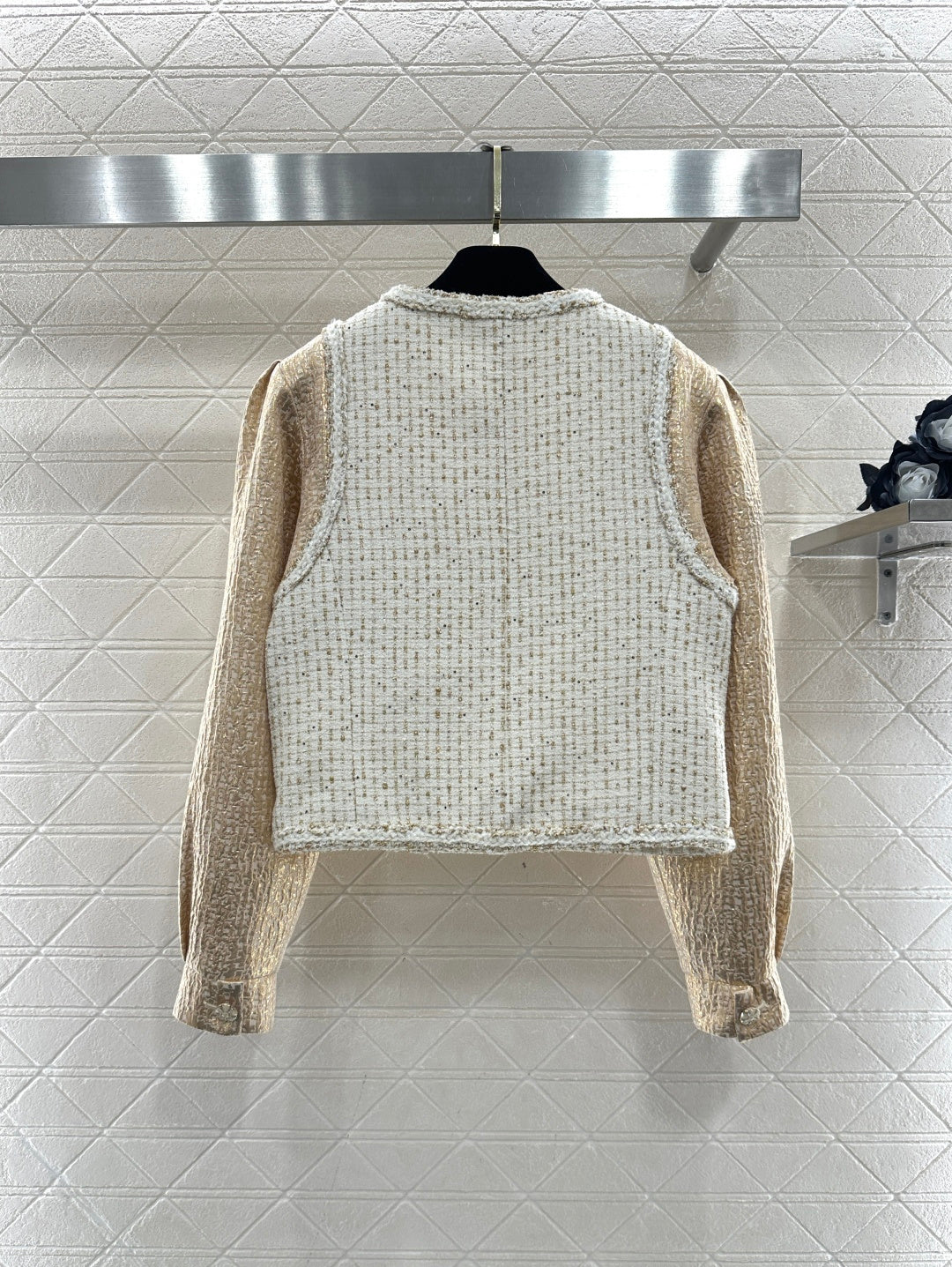 Patchwork Jacket with Hemmed Edges