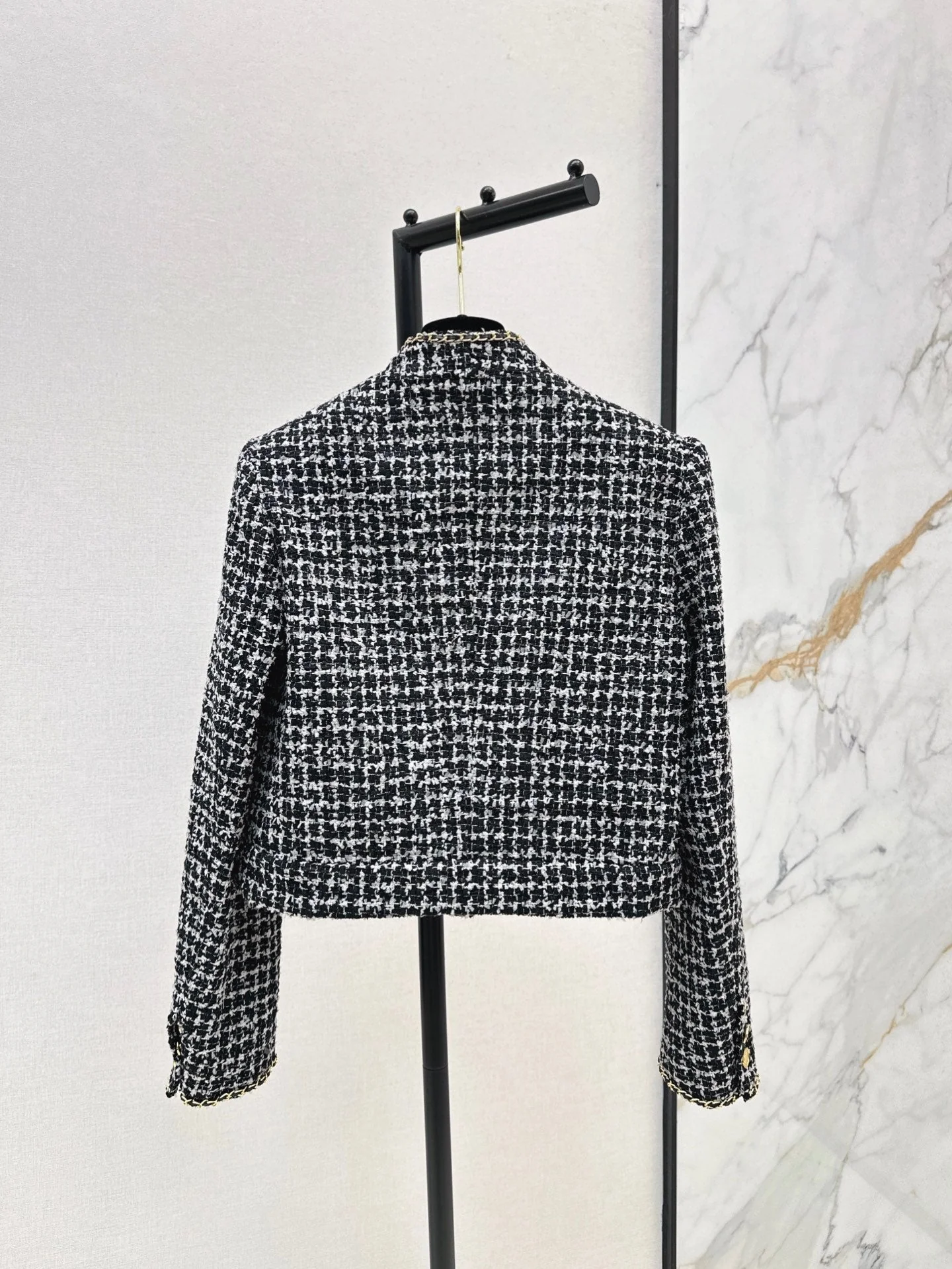 C 25 New Black and White Tweed Jacket