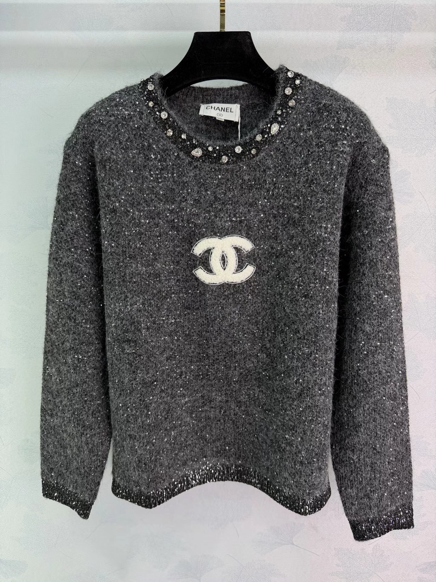 Rhinestone-embellished sweater