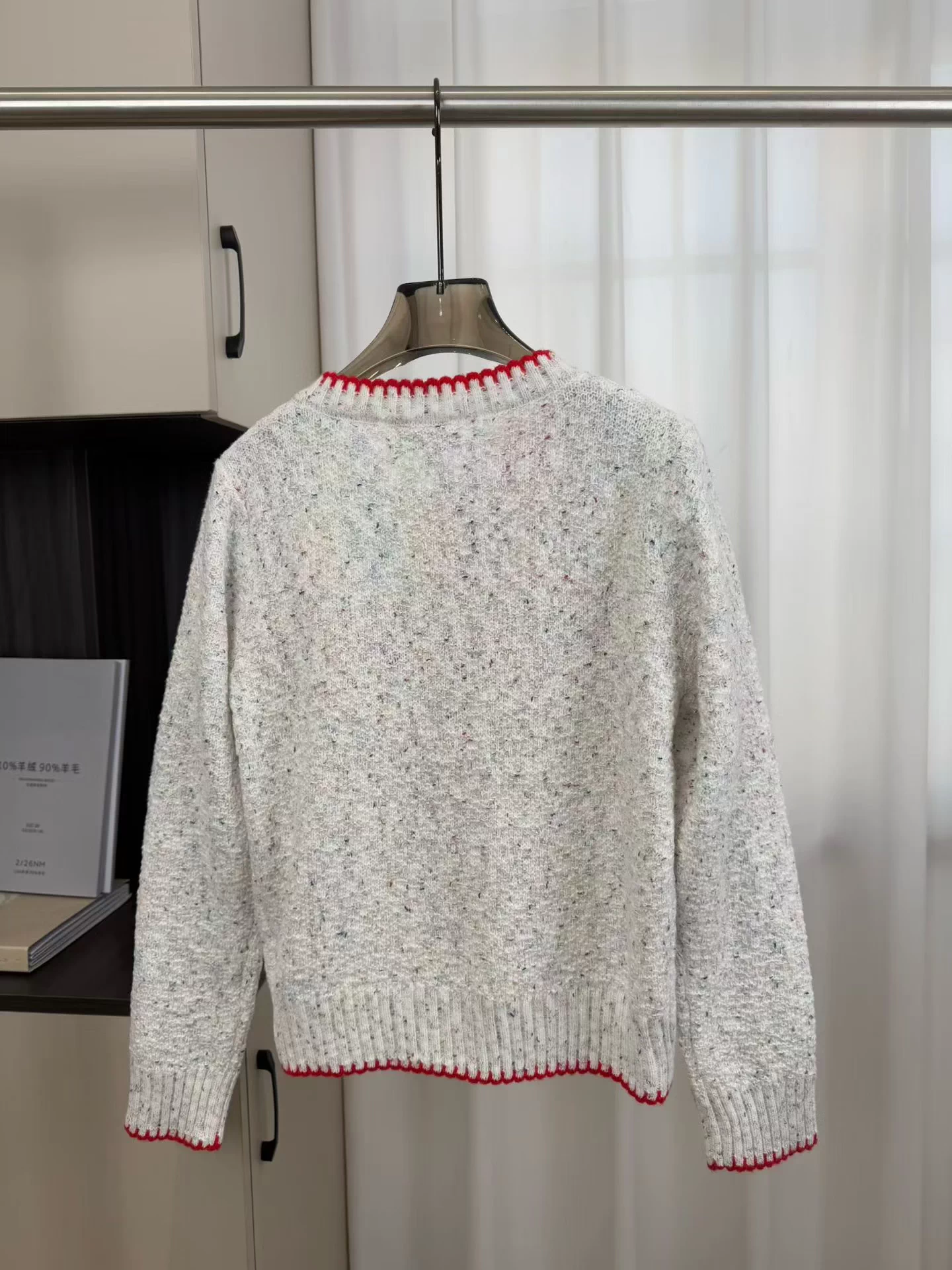 Letter jacquard knit cardigan