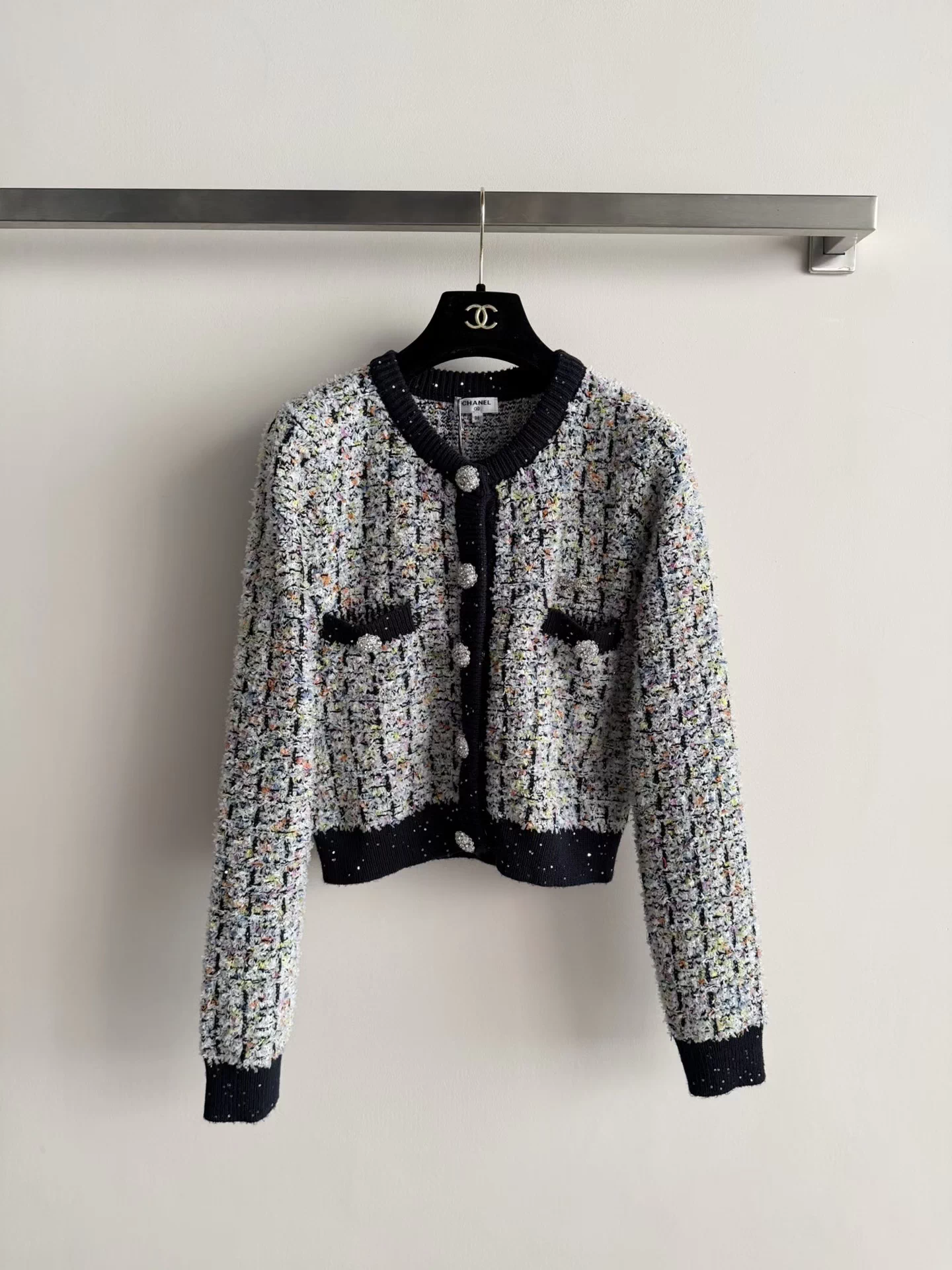 Ribbed Crew Neck Cardigan