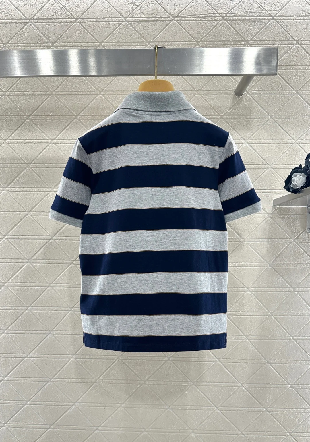 Striped Collared Short-Sleeve T-Shirt