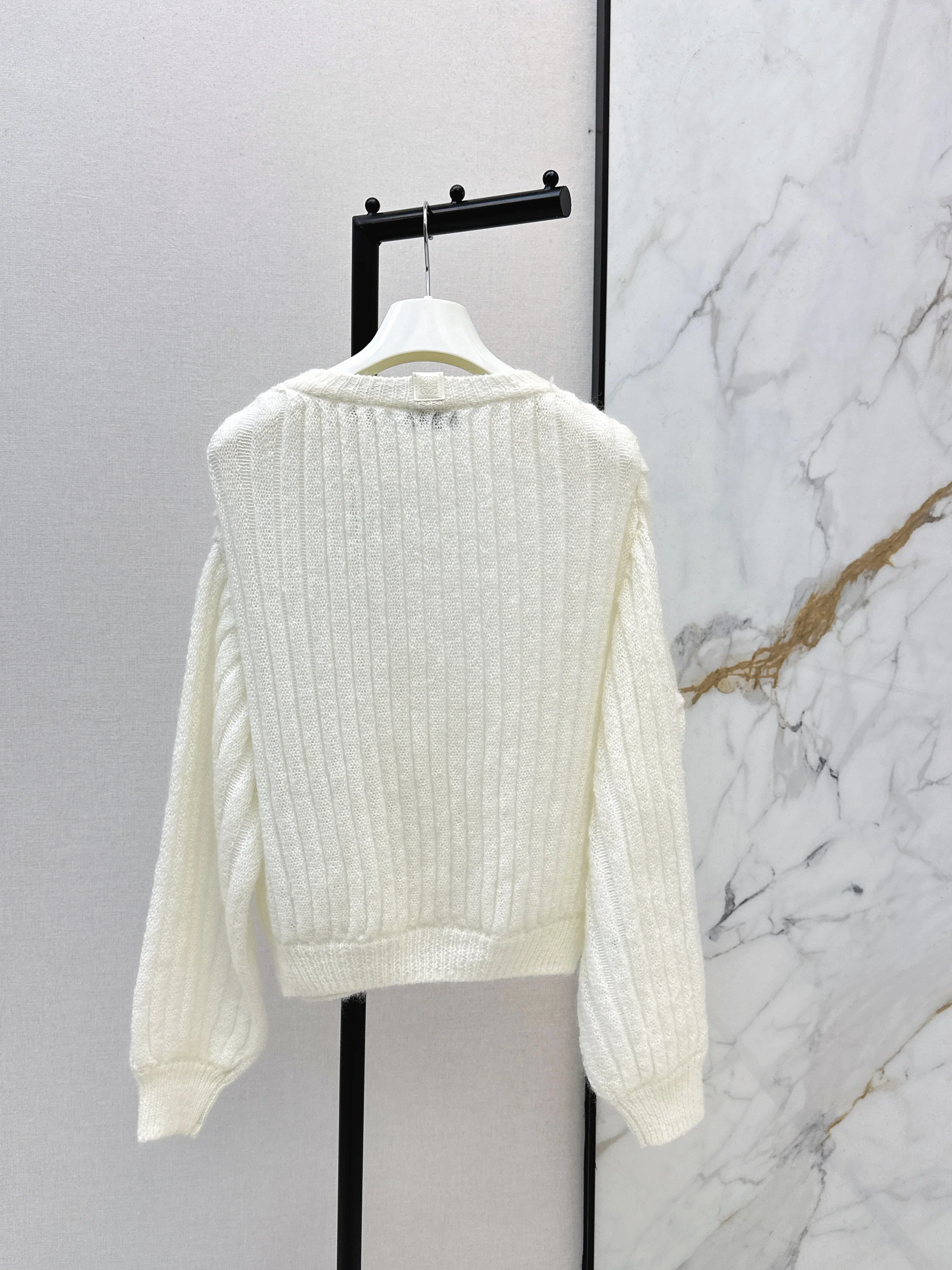 Lantern Sleeve Mohair Blend Sweater